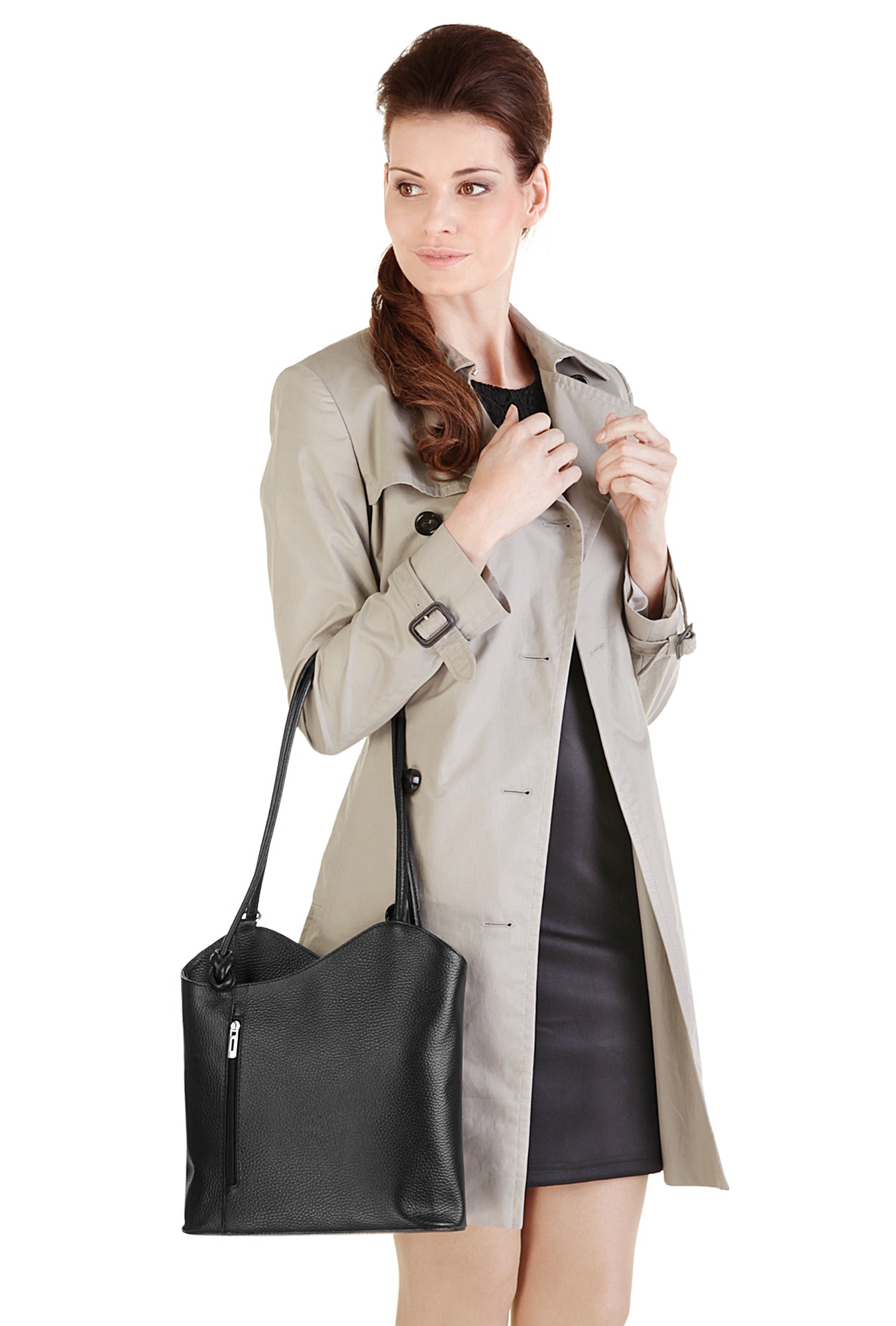 Cluty Cityrucksack, echt Leder, Made in Italy