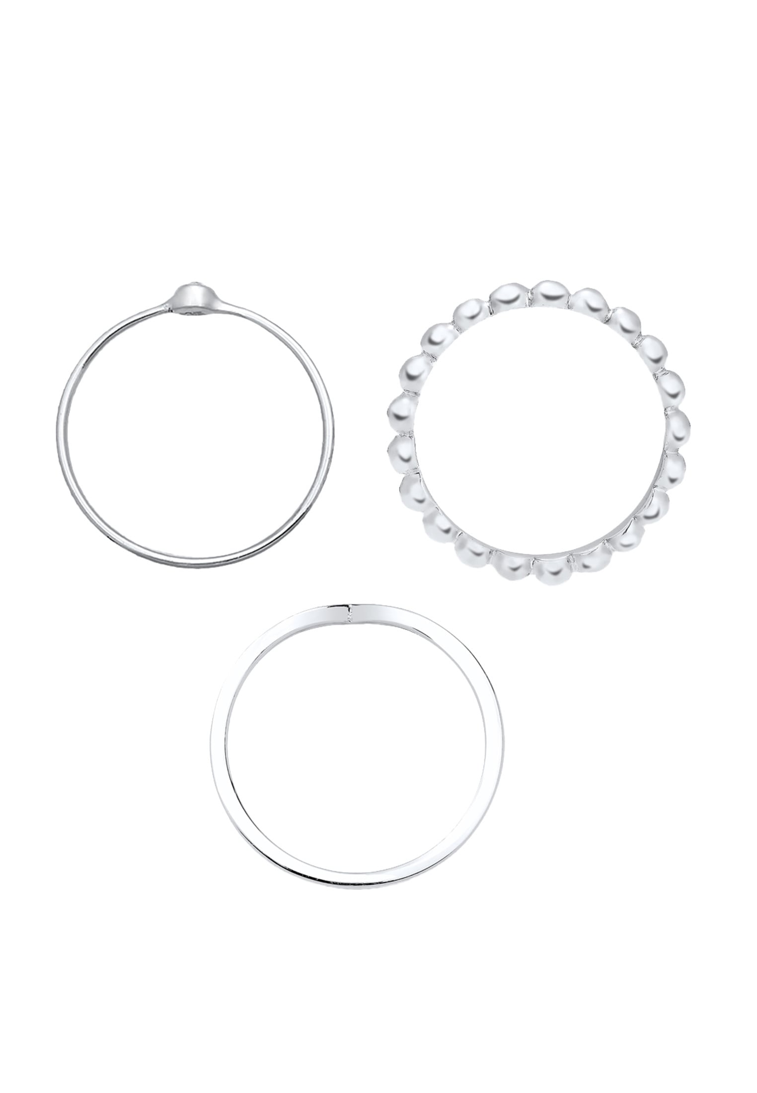 Elli Ring-Set »Ring Weiß 925 3er Ringset Sterling Silber, mit Kristallen von Swarovski®«