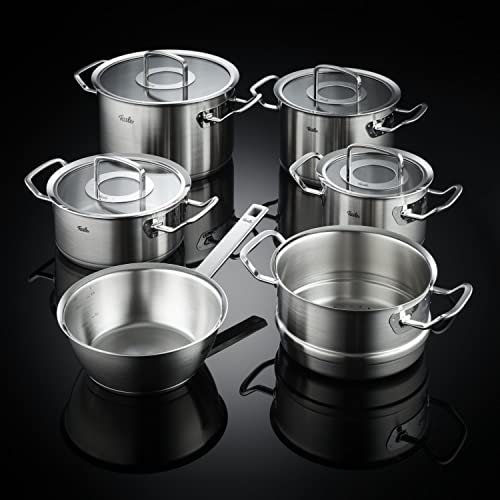 Fissler Topf-Set »Original-Profi Collection®« Set, Kochtopf 16/20/24 + Bratentopf 20 + Sauteuse 20 + Dämpfeinsatz 20cm, 6 Stk. tlg. Edelstahl 18/10