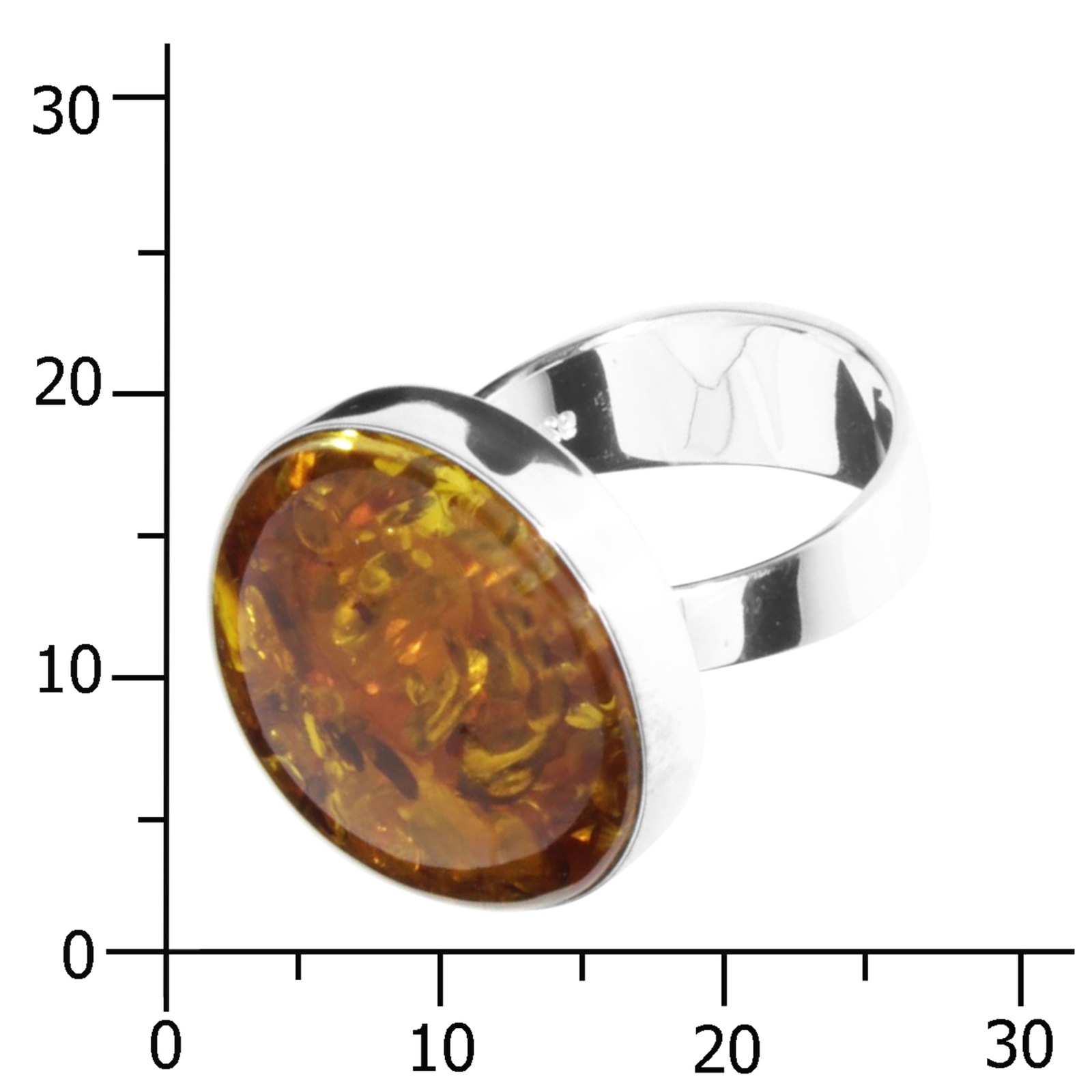 OSTSEE-SCHMUCK Fingerring »- Classic 19 mm - Silber 925/000 - Bernstein«