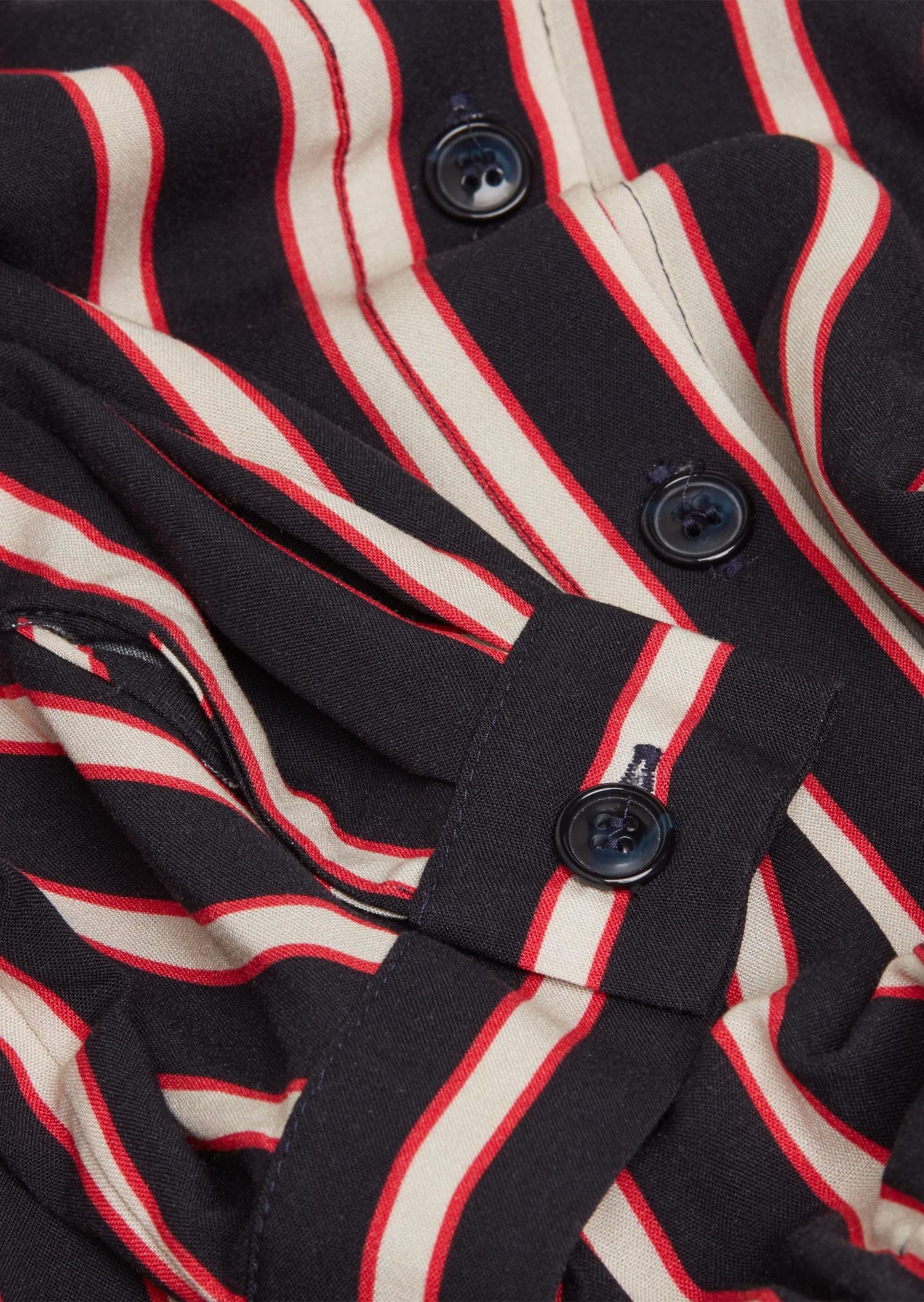 GOLDNER Midikleid »Kurzgröße Hemdblusenkleid mit Streifendruck«