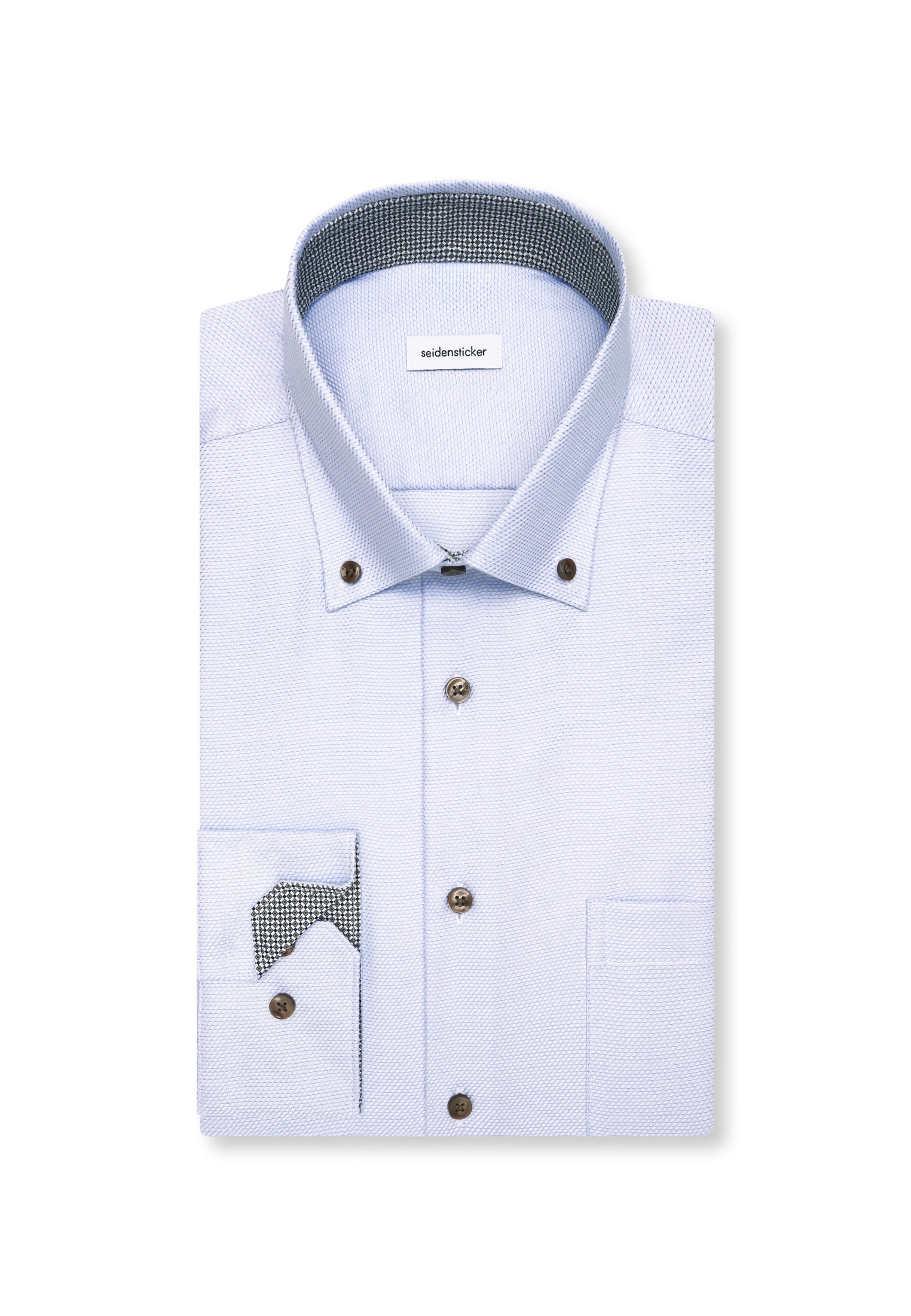 seidensticker Businesshemd »Schwarze Rose« Regular 1/1 Button-Down-Kragen Struktur