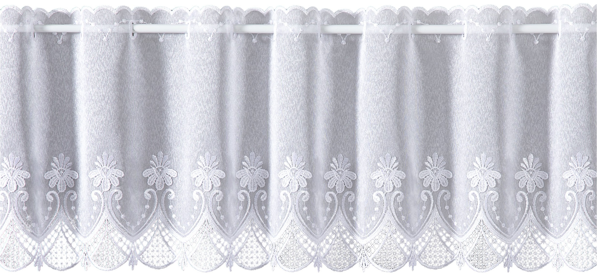 Weckbrodt Scheibengardine nach Maß »Fiorella« Stangendurchzug 1 Stk. tlg. Bistro, Gardine, Store, nach Maß