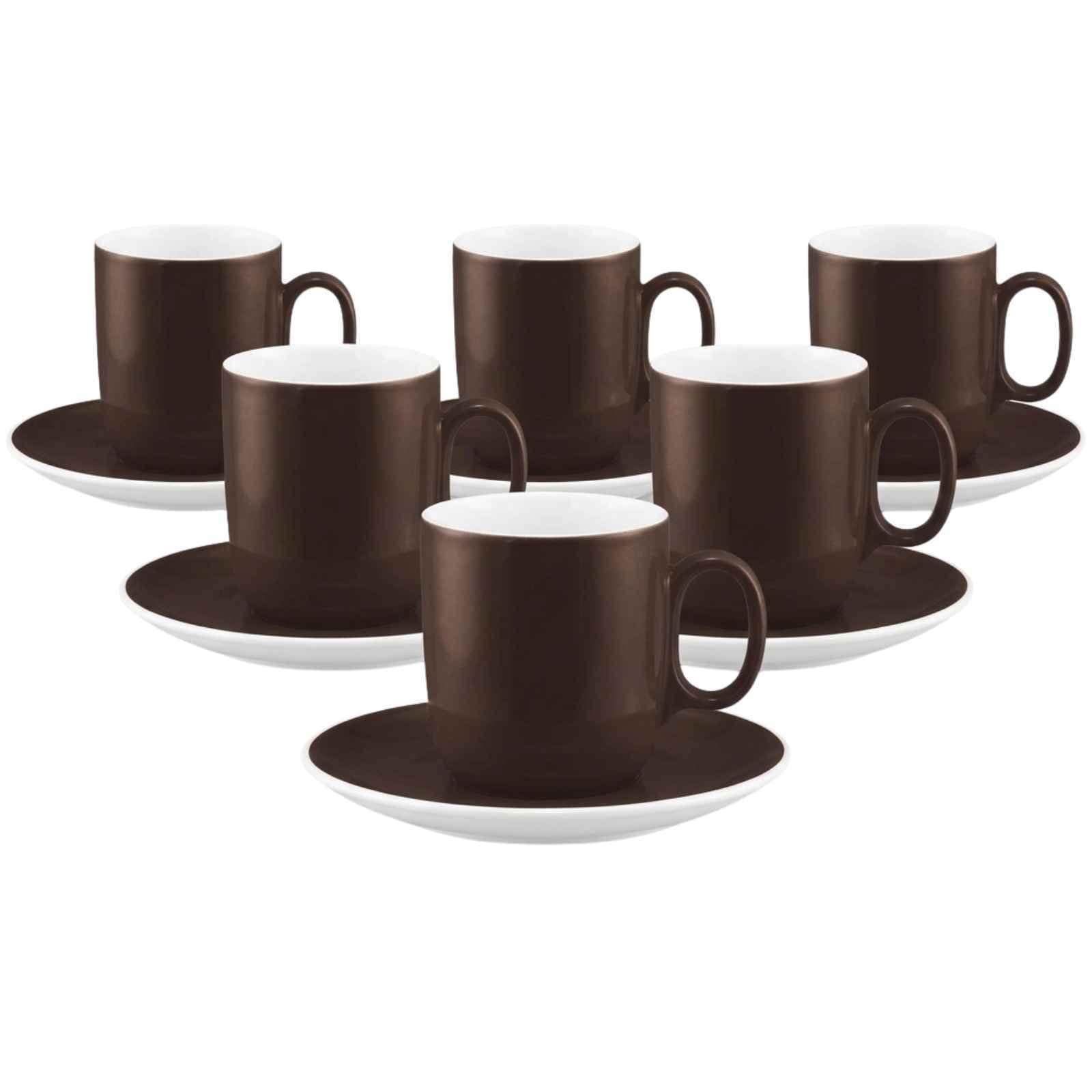 Seltmann Weiden Becher »Kaffeebecher mit Untertassen Sento Home Pure Colors 400 ml 6er Set« Spülmaschinengeeignet, Mikrowellengeeignet, Ofenfest, Salamandergeeignet, Kühlschrankgeeignet, Gefrierschrankgeeignet