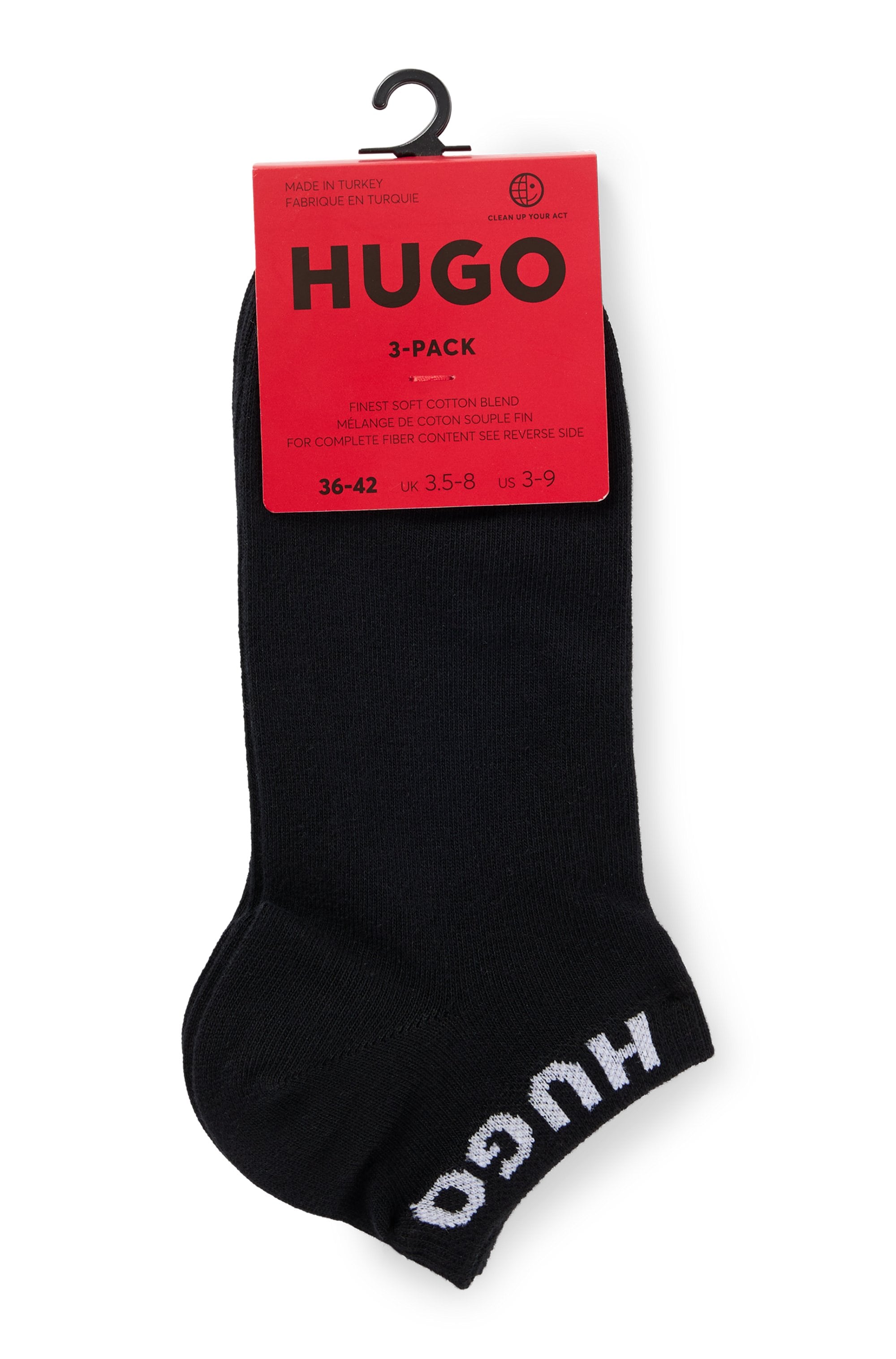 HUGO Underwear Socken »3P AS UNI CC W«, (Packung, 3 Paar, 3er), mit kontrastfarbenen Logoschriftzug