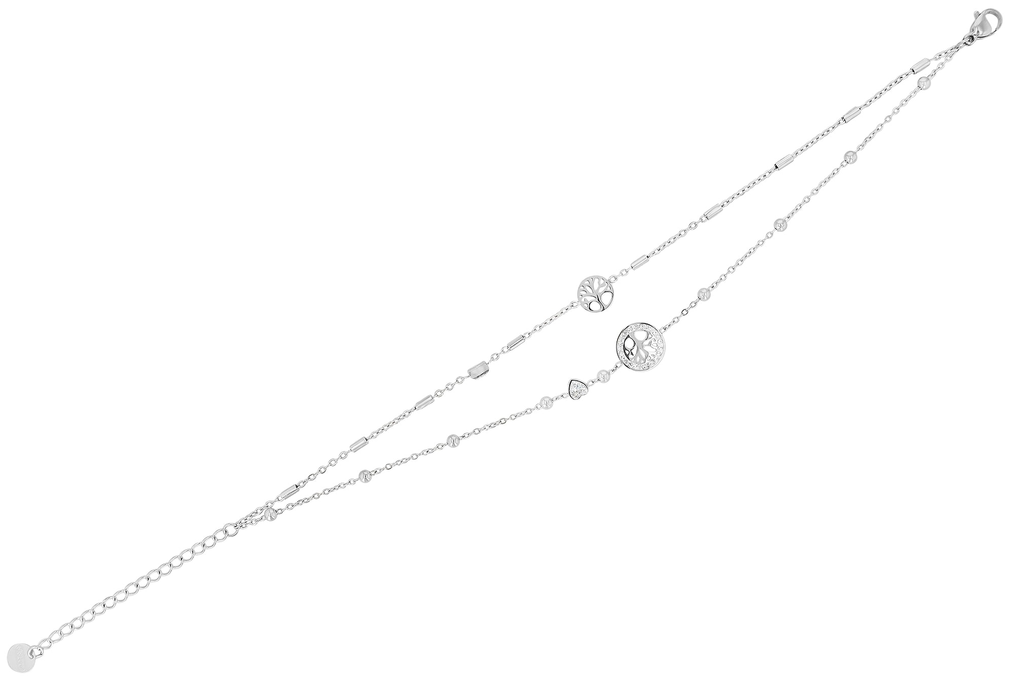 Adelia´s Armband »Damen Armband ¿ Lebensbaum aus Edelstahl mit Strass Steinchen 21 cm«