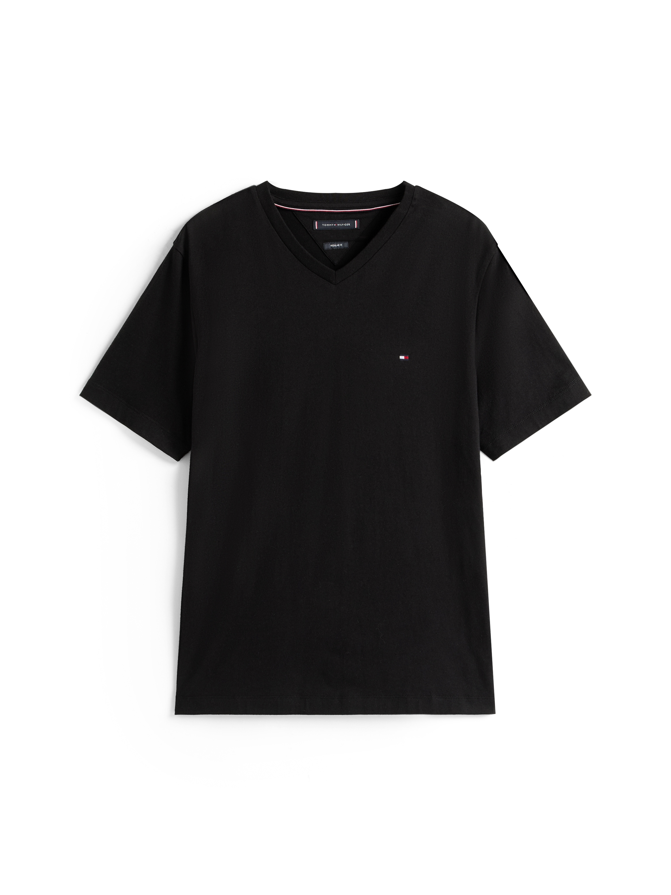 Tommy Hilfiger »ESSENTIAL V-NECK TEE mit V-Ausschnitt und Markenlabel« unifarben, casual, regular fit, Baumwolle, V-Ausschnitt