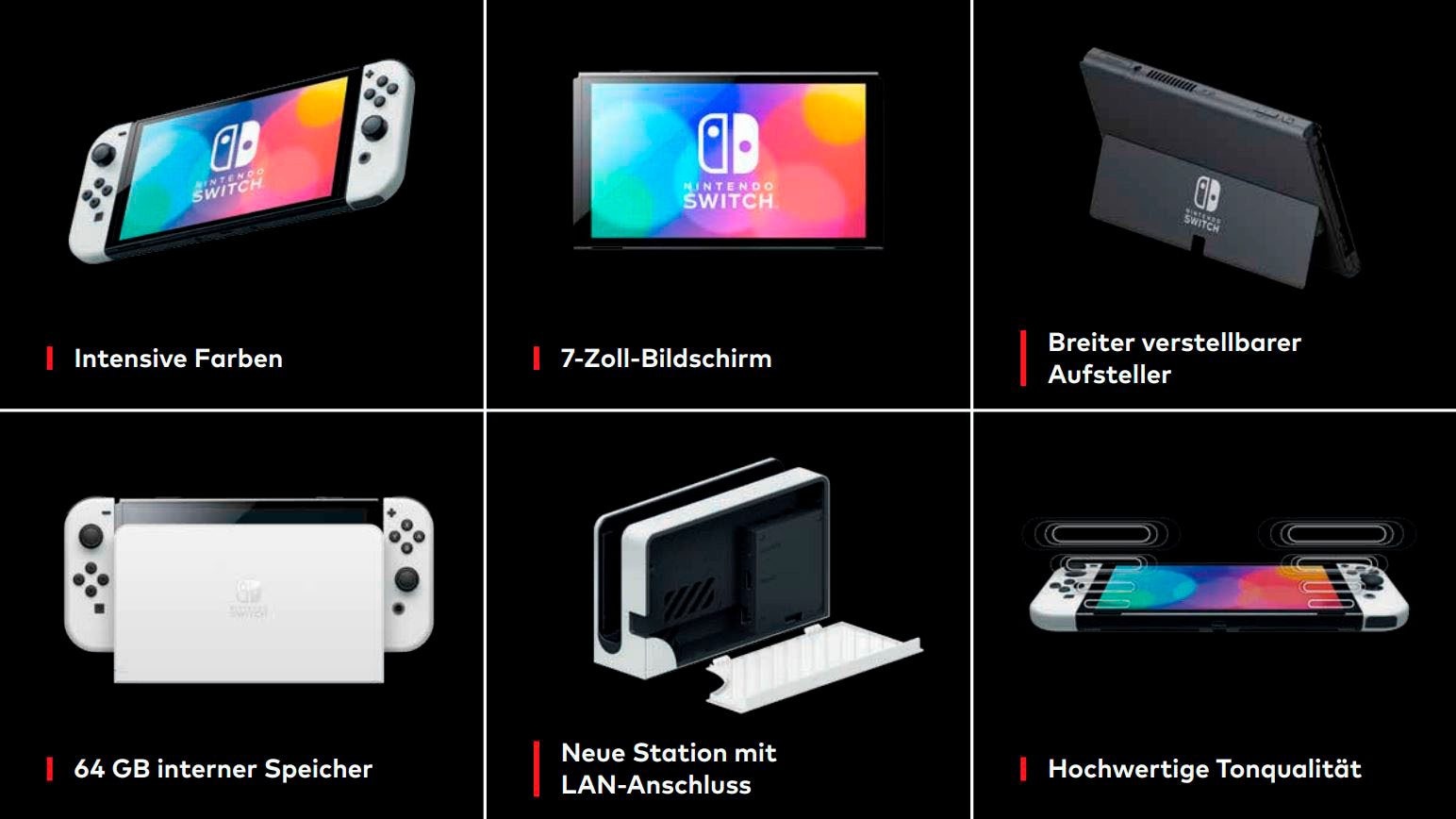 Nintendo Switch Konsolen-Set »NSW OLED Konsole weiss inkl.Super Mario Galaxy 1+2« 64 GB