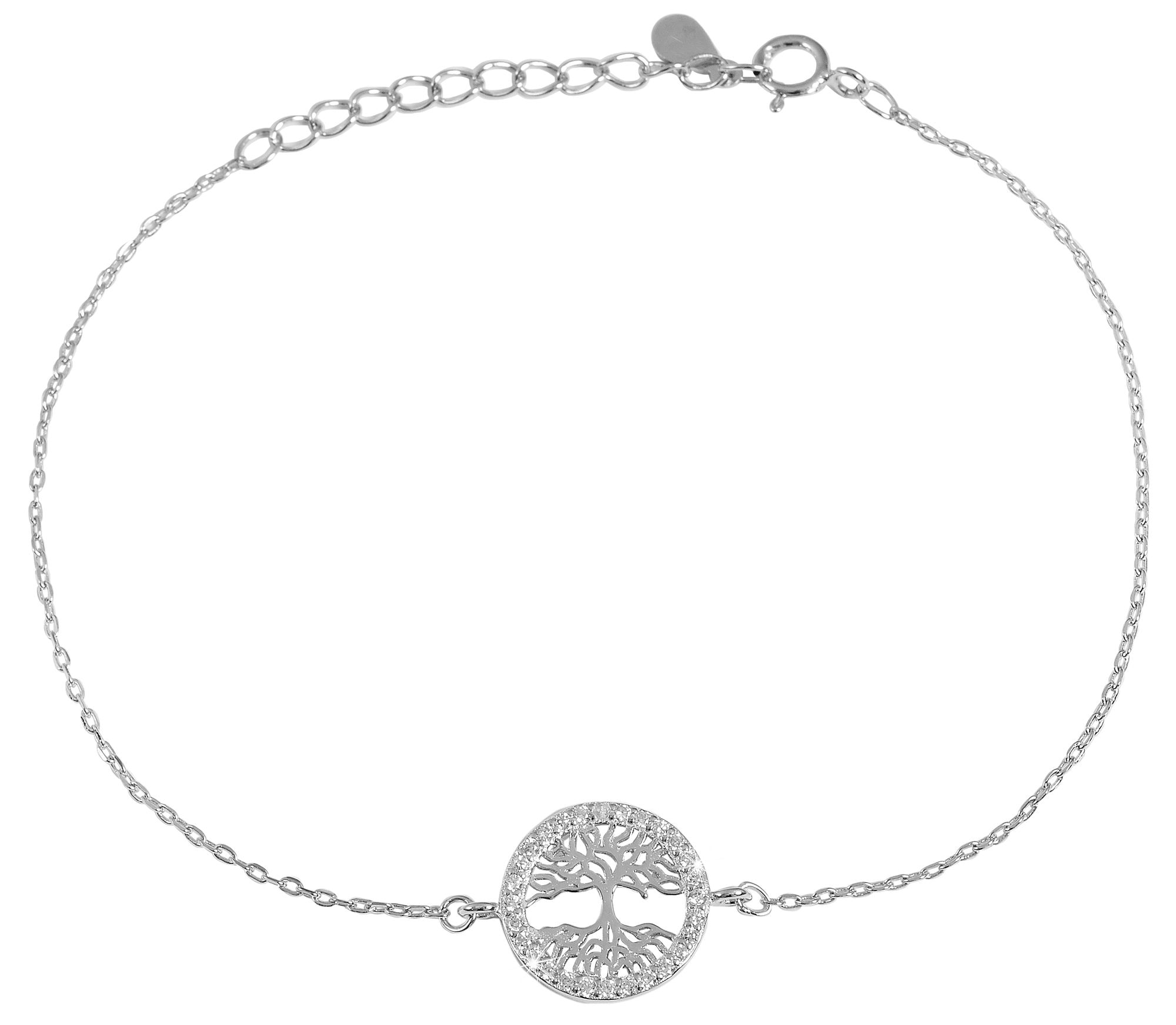 Adelia´s Armband »Damen Armband ¿ Lebensbaum aus 925 Silber mit Zirkonia 17 cm«