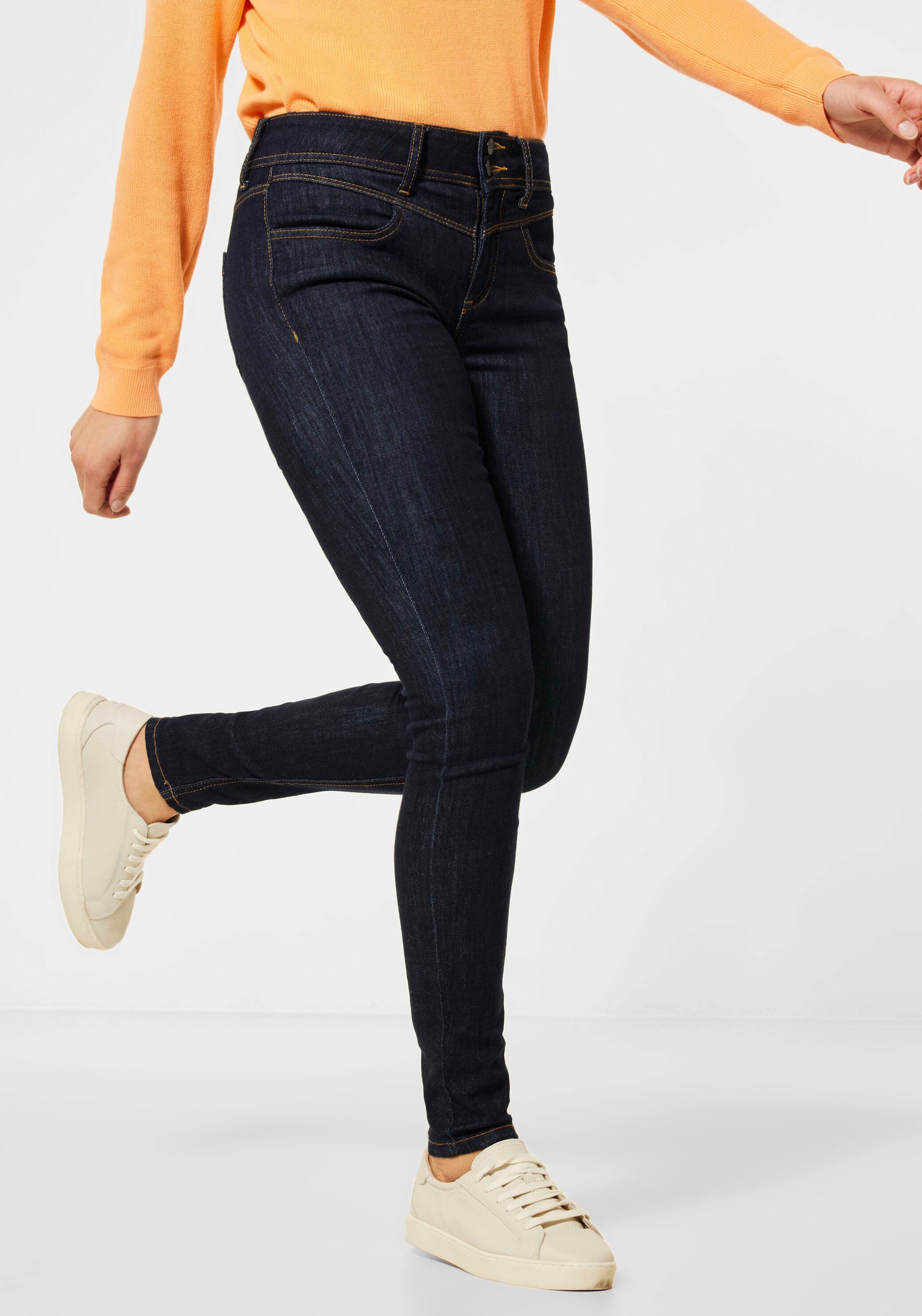 STREET ONE Röhrenjeans »York«, mit vorderer Passe