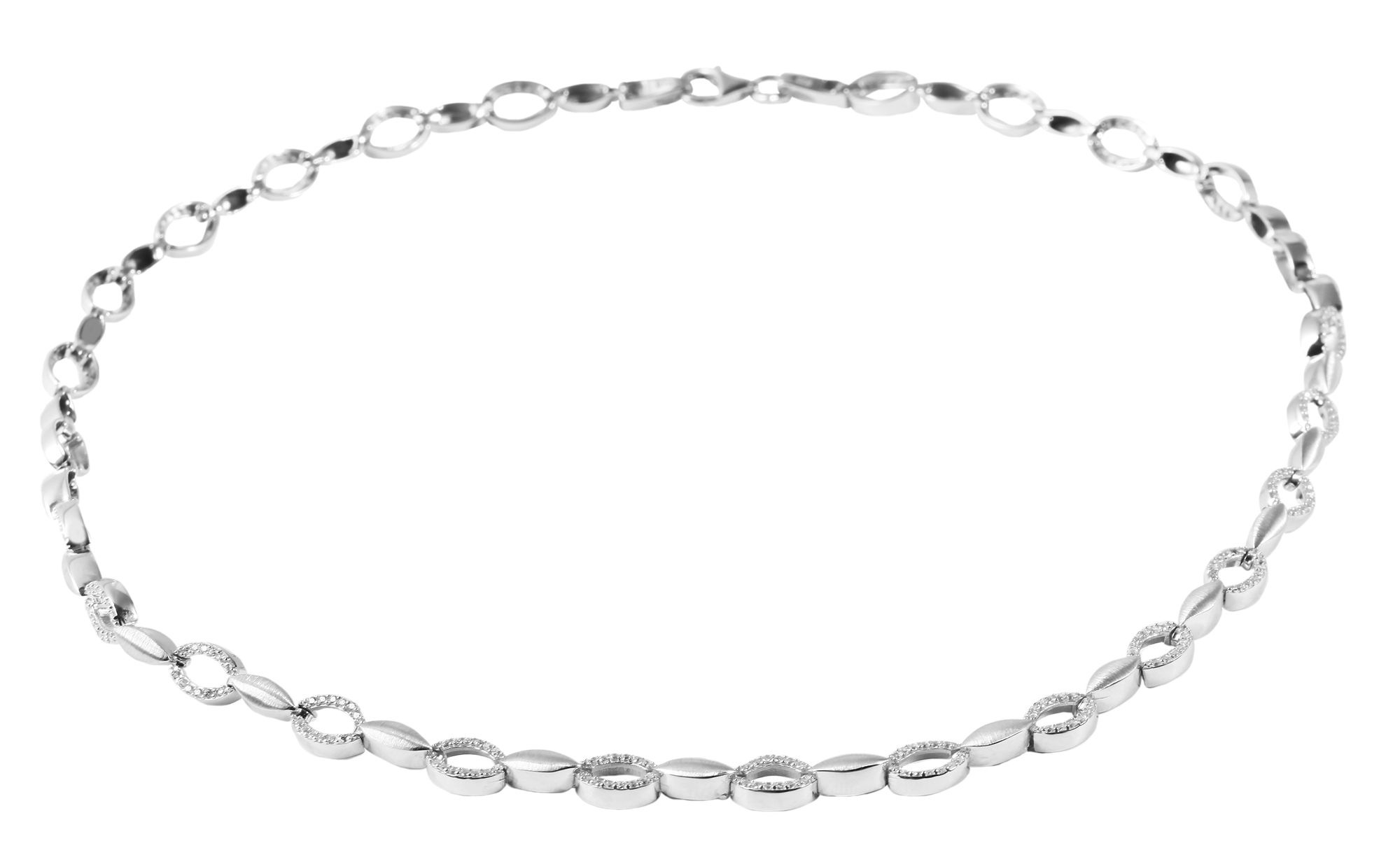 Adelia´s Gliederkette »Damen Halskette aus 925 Silber mit Zirkonia 45 cm«