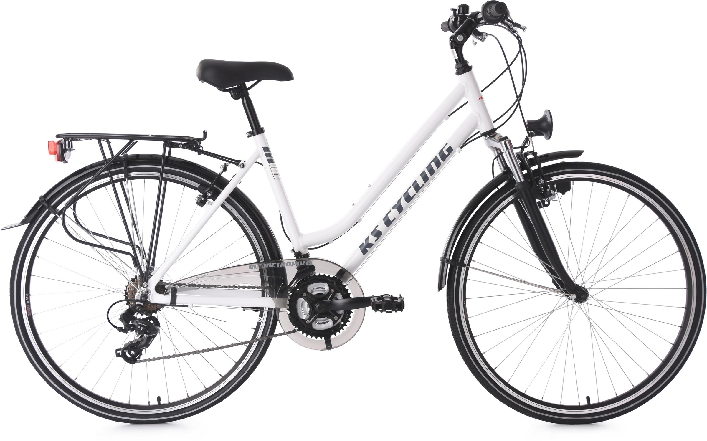 Ks Cycling Trekkingrad »Metropolis« 21 Gang Shimano Tourney Schaltwerk Kettenschaltung für Damen in weiß, Größe 28 Zoll (71,12 cm)