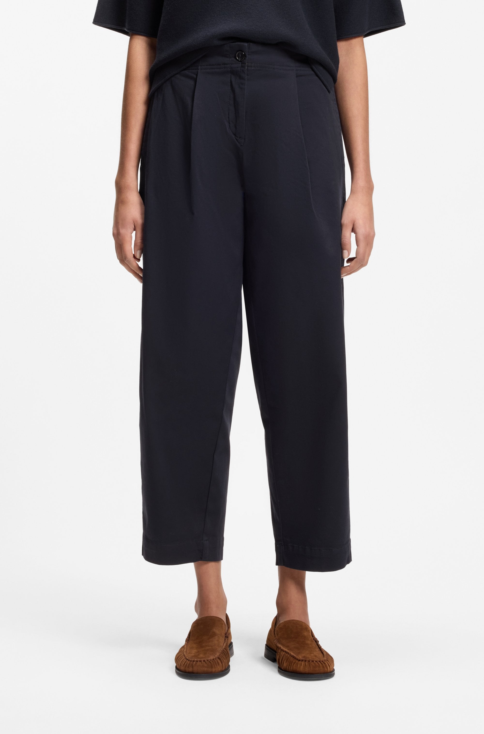 BOSS ORANGE Chinohose »Taquina Premium Damenmode«  in lockerer Passform, Barrel Fit