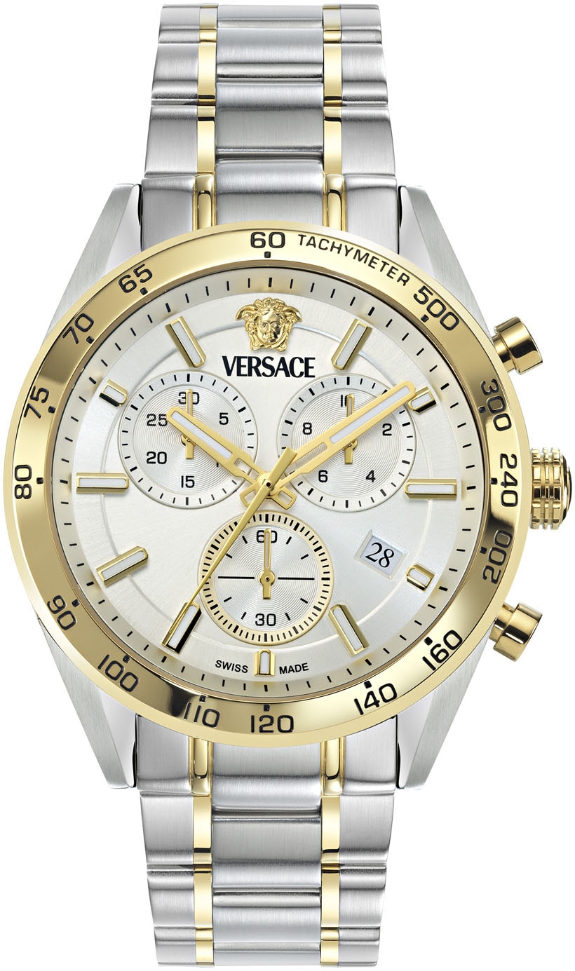 Versace Chronograph »V-CODE CHRONO«, Quarzuhr, Armbanduhr, Herrenuhr, Saphirglas, Stoppfunktion, Swiss Made