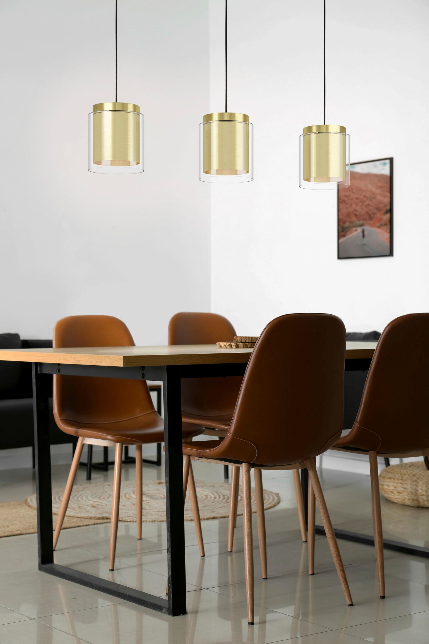 EGLO Hängeleuchte »LAGUNITAS« E27 1 Stk. Hängeleuchte in schwarz und messing und gold aus Stahl