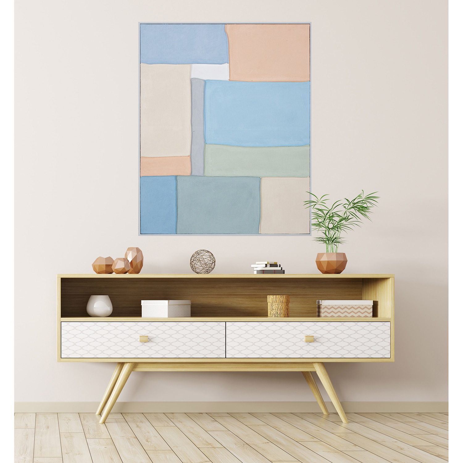 Gilde Bild mit Rahmen »Bild rechteckig Cubic mehrfarbig H. 102 cm« 1 Stk. tlg. in bunt, Größe B/H/T: 82 cm x 102 cm x 5 cm