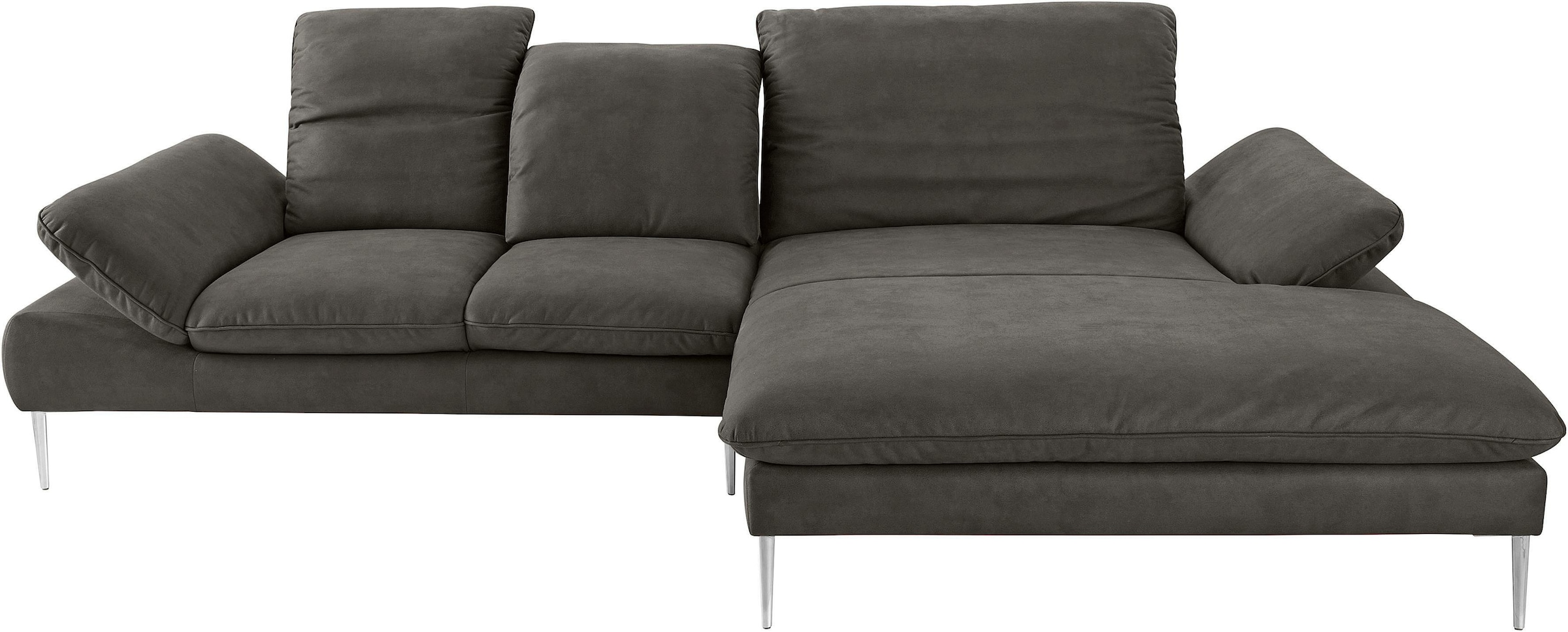 W.SCHILLIG Ecksofa »enjoy&MORE, Designsofa, elegant und bequem, L-Form«, mit Sitztiefenverstellung, Füße Chrom glänzend, Breite 310 cm