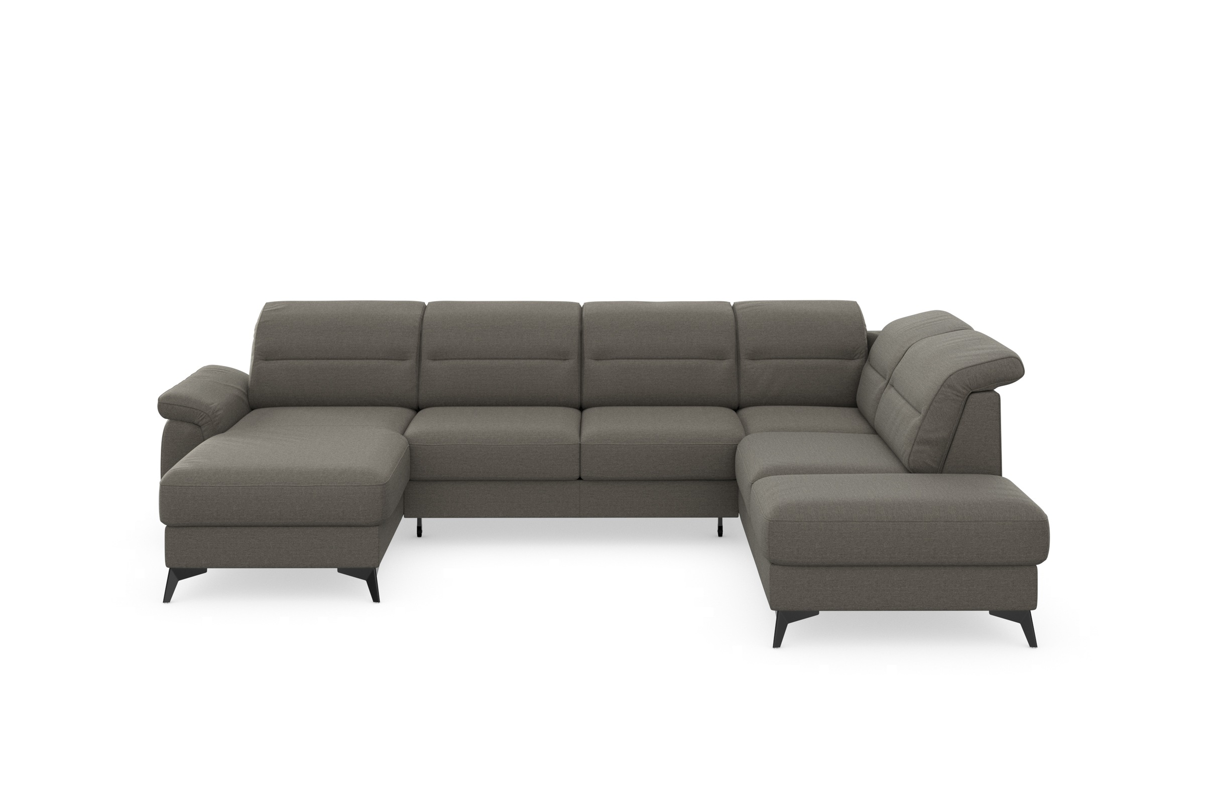 sit&more Wohnlandschaft »Sinatra U-Form«, optional mit Kopfteilverstellung und Armteilfunktion, Metallfüße