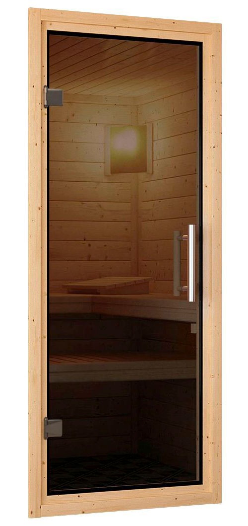 Karibu Sauna »Larin« Set,  Ofen 9 KW externe Strg easy