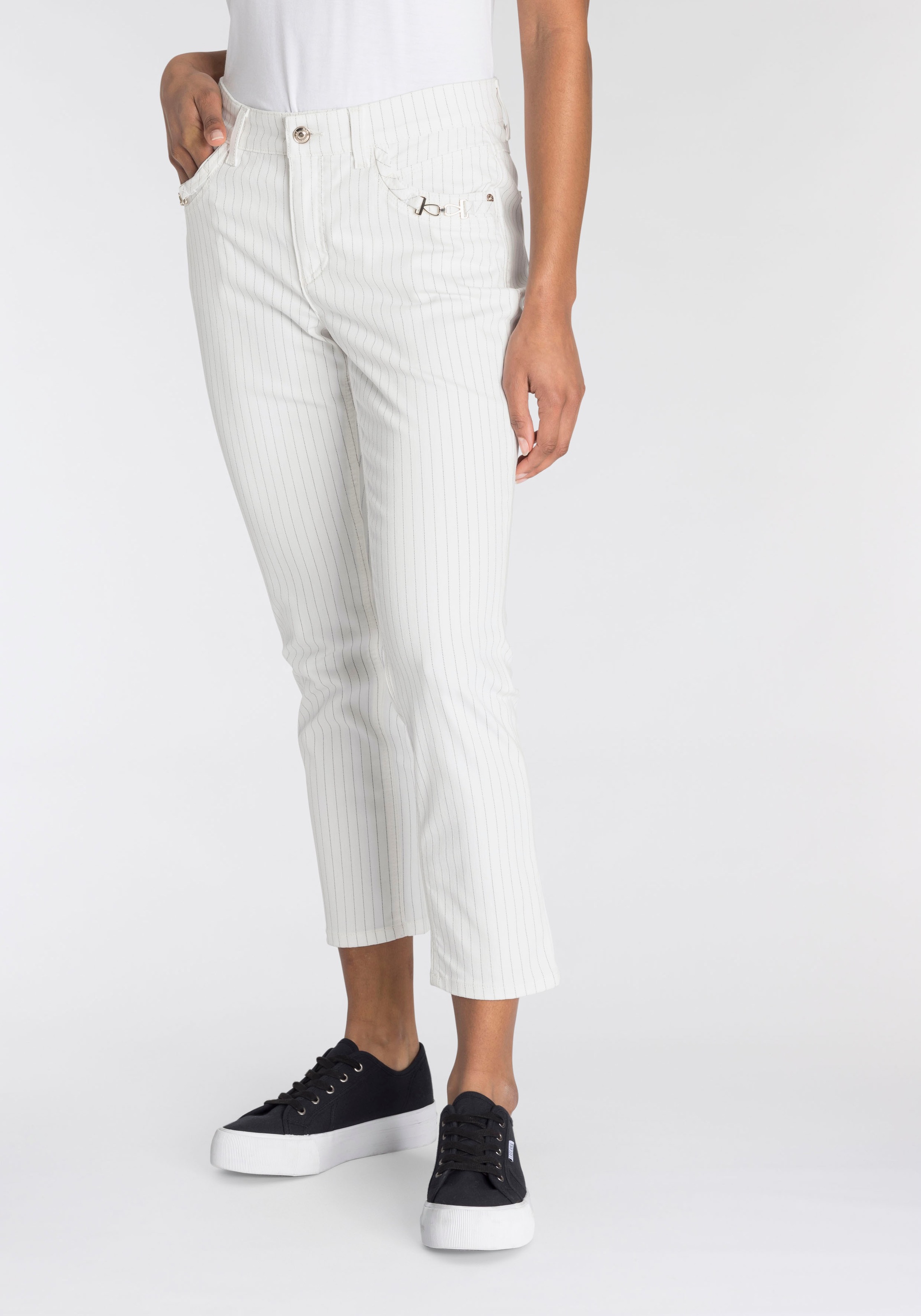 MAC 7/8-Jeans »Mel Cropped-Chic«, Super moderne Optik durch Schnallen an den vorderen Taschen
