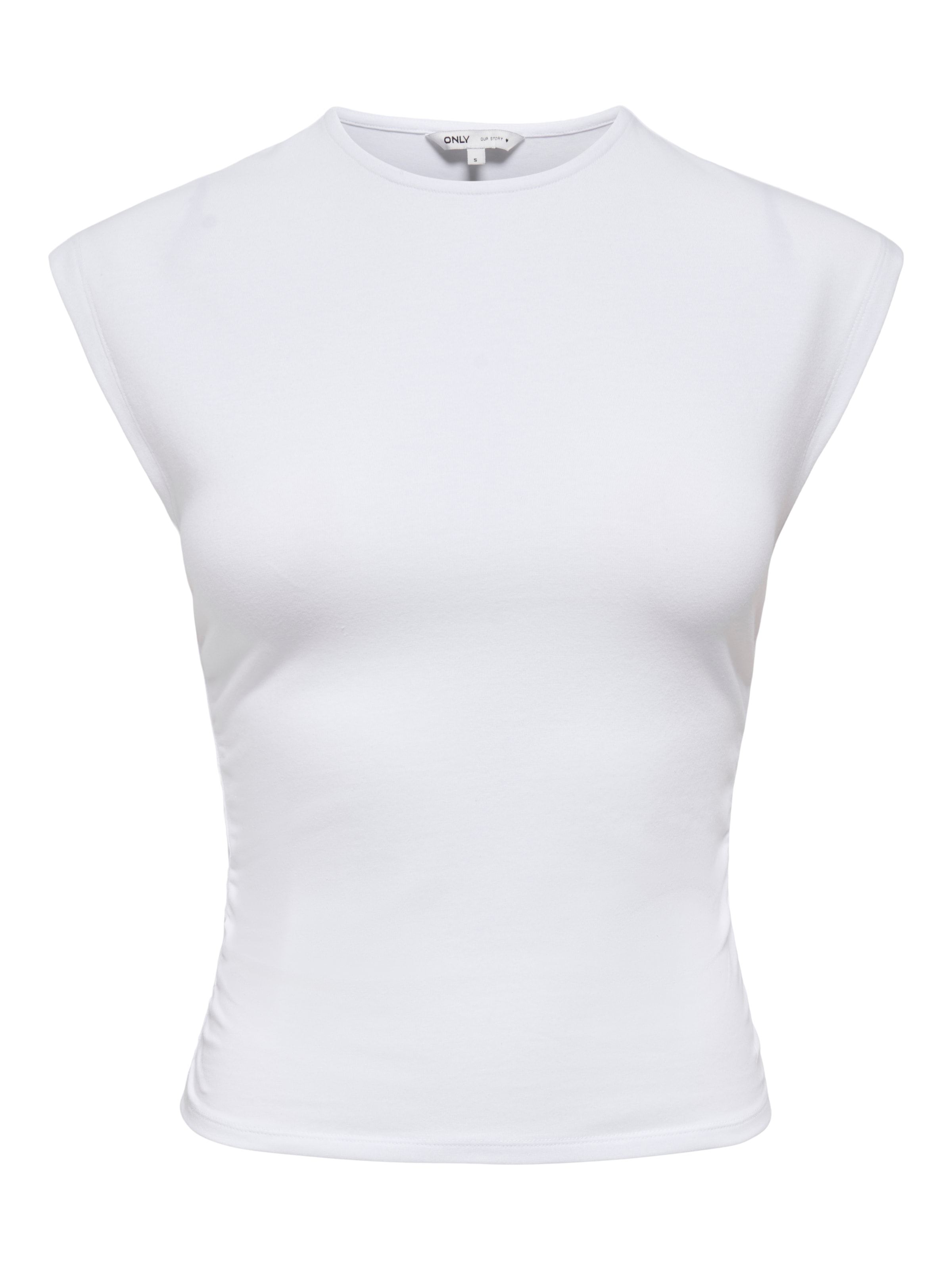 ONLY Shirttop »ONLMIRA CAPSL RUCHING TOP JRS NOOS« Baumwollmischung, regular fit, Rundhals