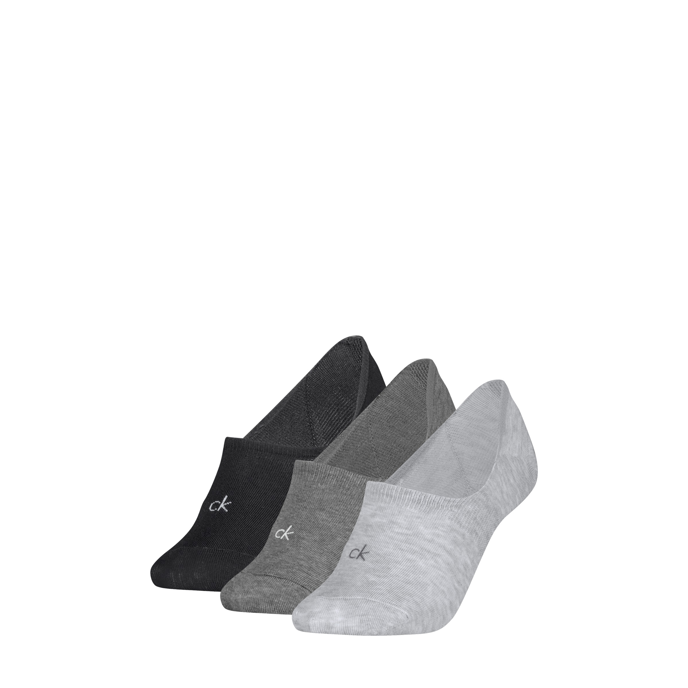 Calvin Klein Füßlinge »CK WOMEN FOOTIE MC« 3 Paar,  Antirutsch Noppen im Fersenbereich, Cotton-Mix, elastisch