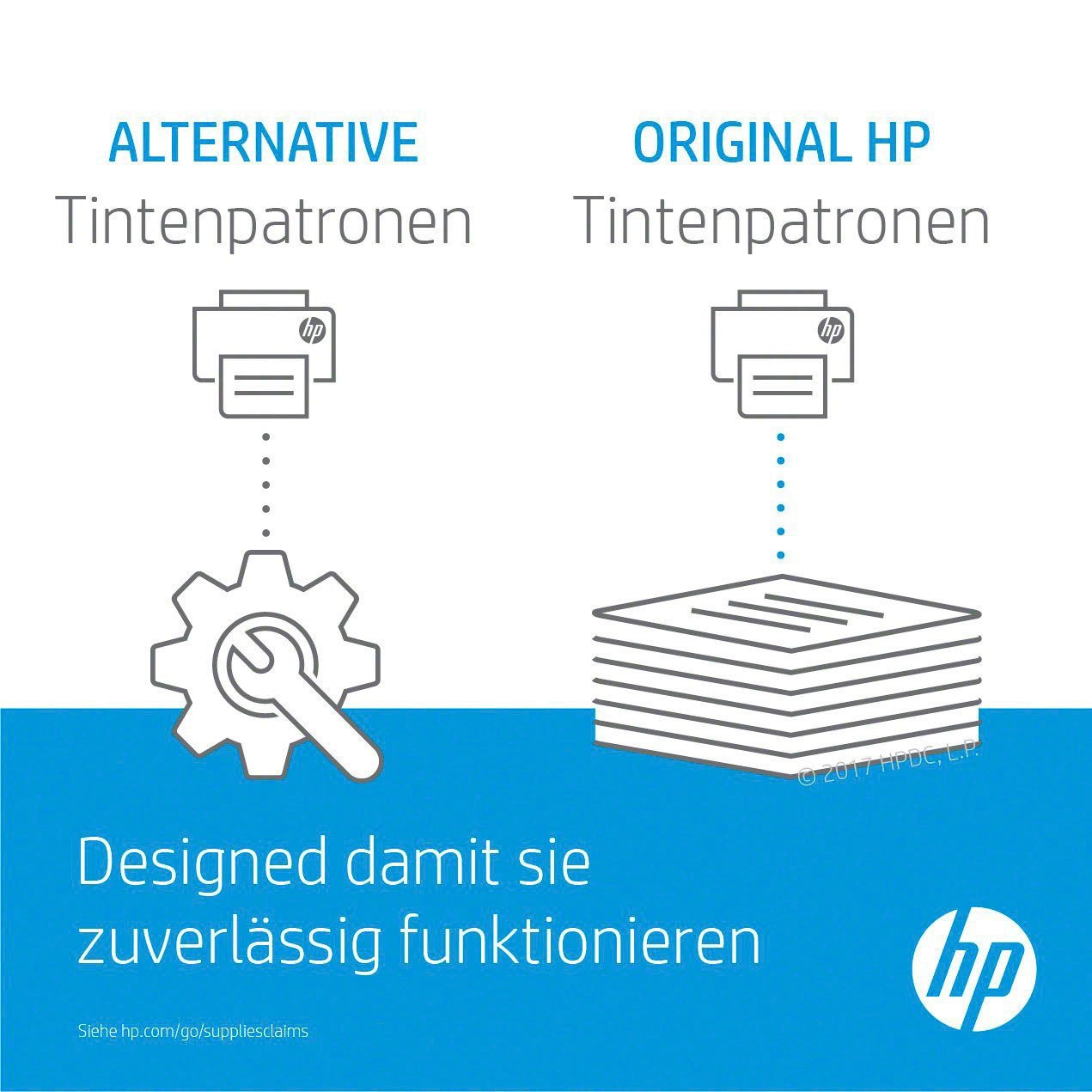 HP Tintenpatrone »62XL«, (1 St.), original Druckerpatrone 62 cyan/magenta/yellow XL