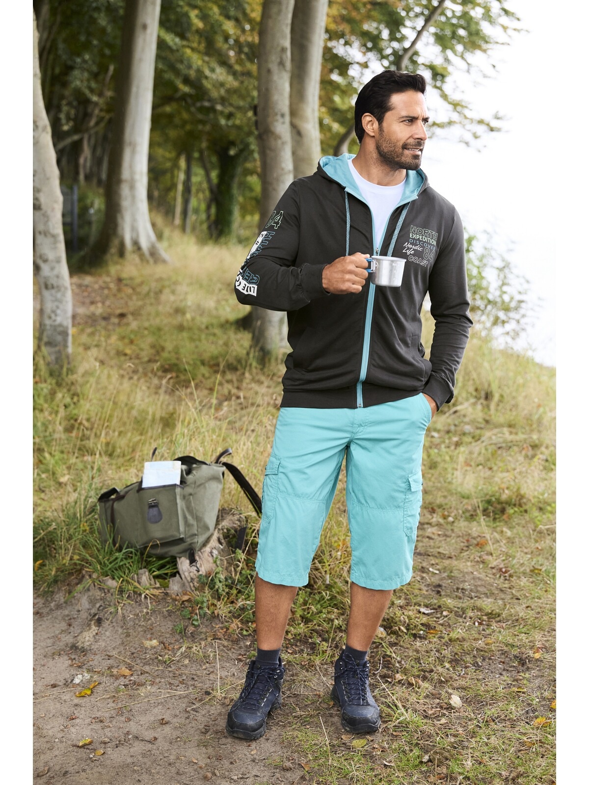 Jan Vanderstorm Kapuzensweatjacke »Sweatjacke RODERICH«, aus atmungsaktiver Baumwolle