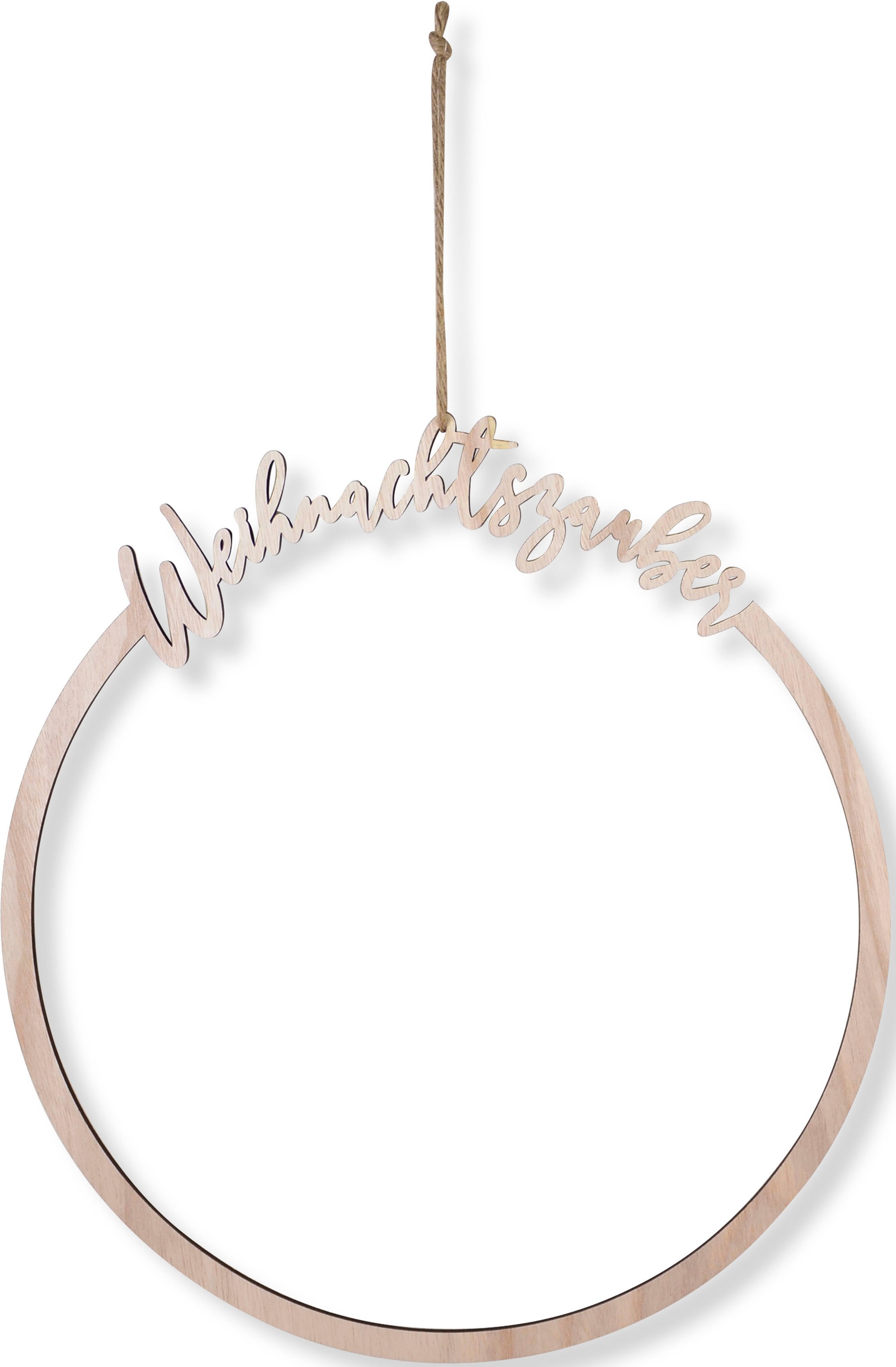 andas Deko-Schriftzug »Fylla, Dekoring mit Schriftzug Weihnachtszauber«, Weihnachtsdeko, Dekohänger aus Holz, Ø ca. 40 cm