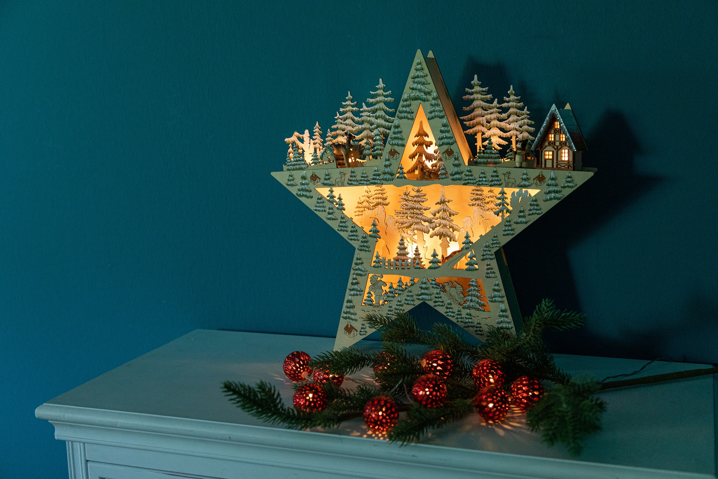 LED bei Myflair OTTO Dekoobjekt, online Möbel Weihnachtsdeko ca. 42 LED-Beleuchtung, Stern Accessoires cm, mit Holz, Höhe aus &