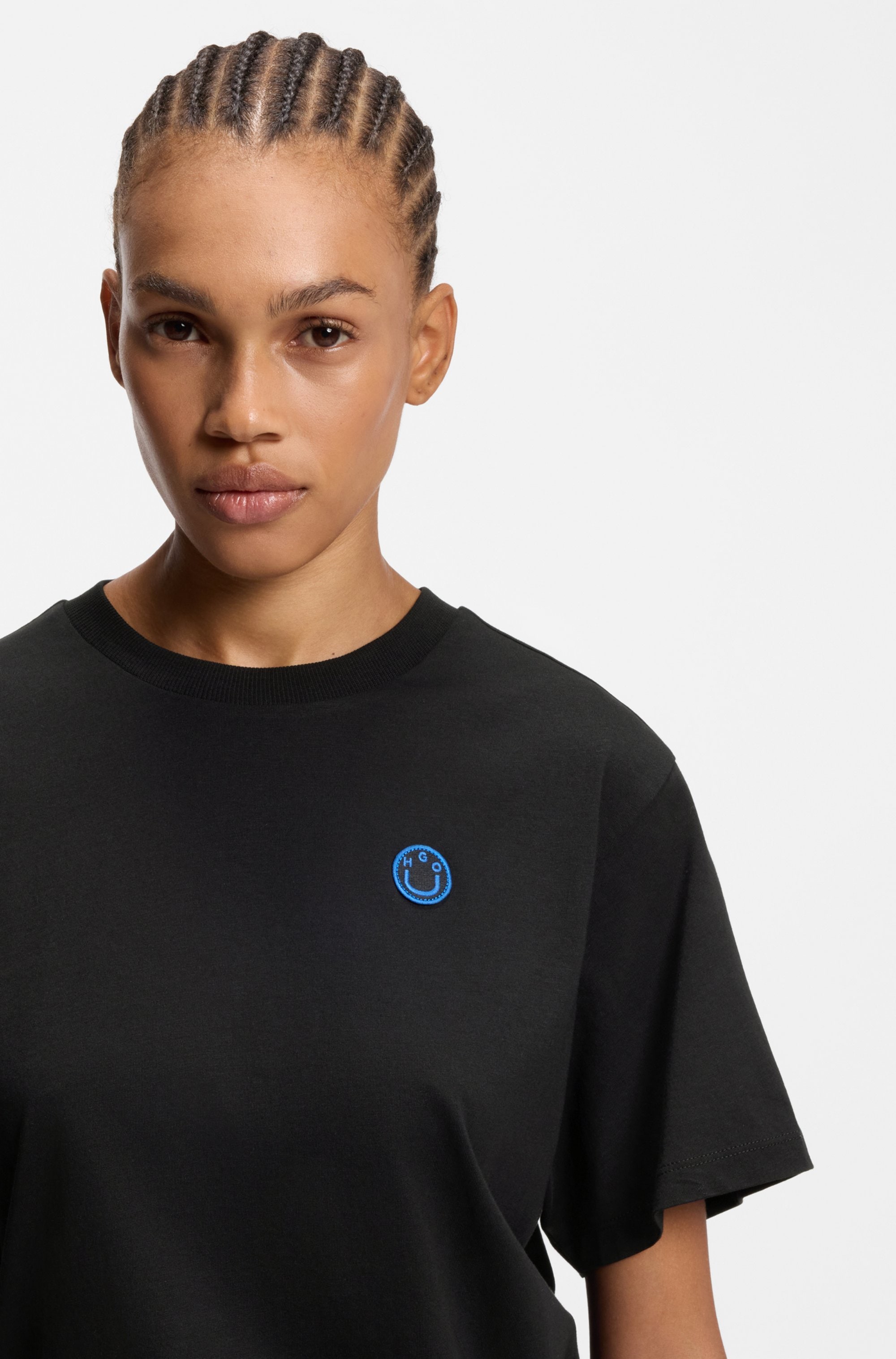 HUGO Blue T-Shirt »Vintage Tee« mit Logo-Badge