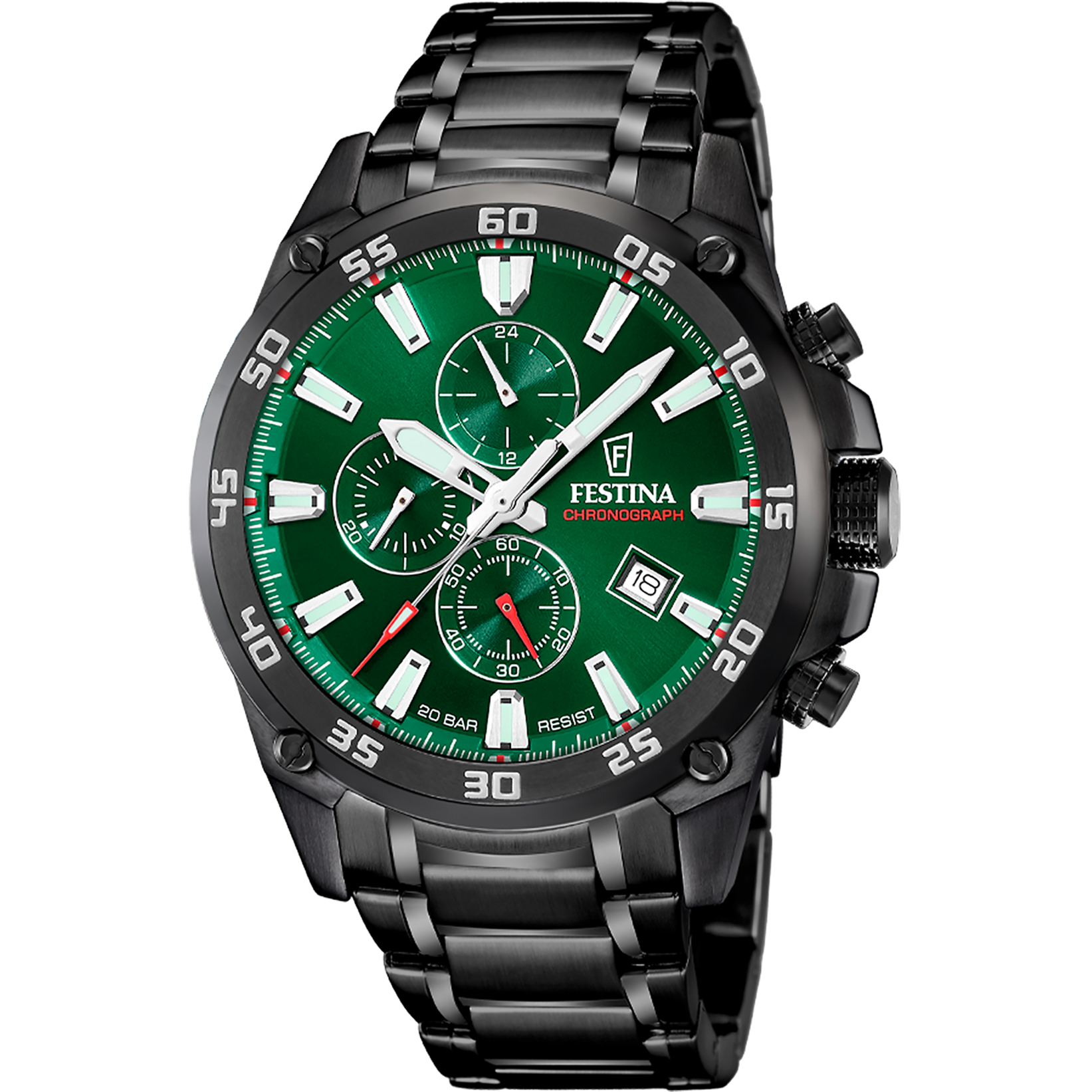 Festina Chronograph »Timeless Chronograph« Quarzuhr, Armbanduhr, Herrenuhr, Edelstahlarmband, analog, Tag