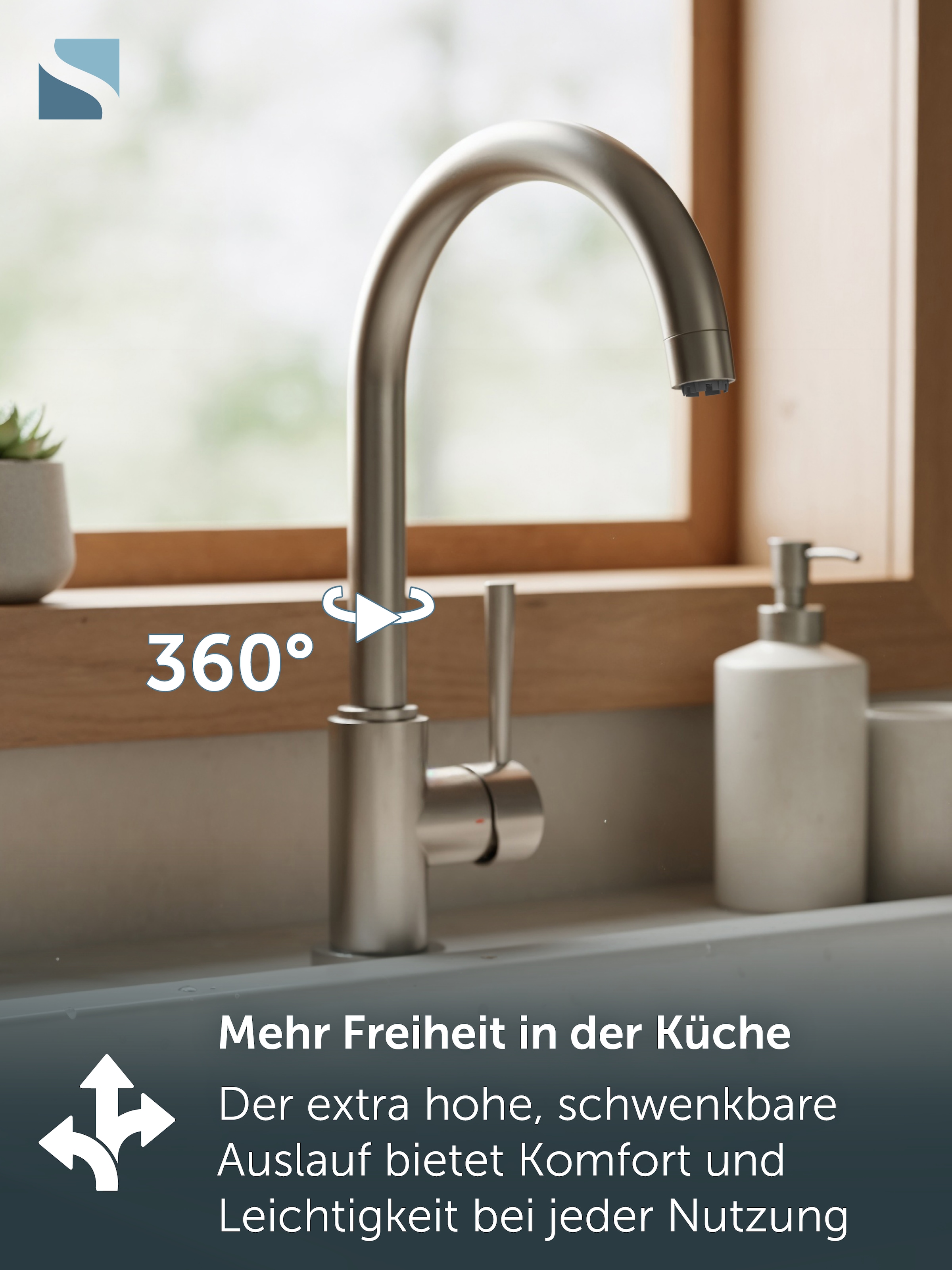 Schütte Spültischarmatur »Cornwall« Niederdruckarmatur, Dripless, 360° schwenkbar, Marken-Strahlregler
