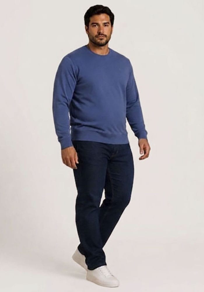 Man's World Plus Rundhalsshirt »auch in Grosse Größen bis Gr. 7XL Bauch-Fit« 2-er Pack,  normaler Schnitt, Langarm, unifarbenes Basic