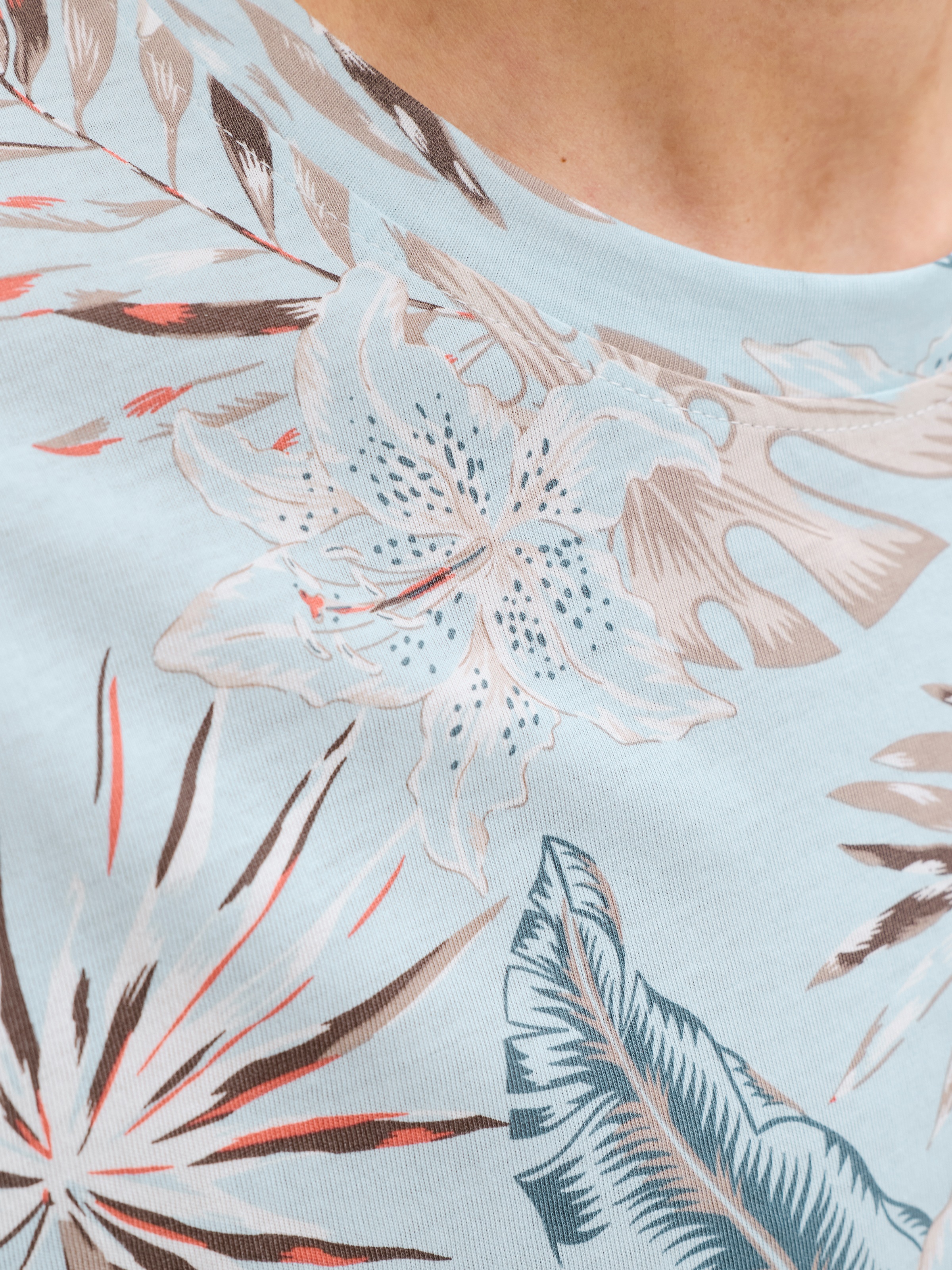 Jack & Jones Rundhalsshirt »JJHONOLULU AOP TEE SS CREW NECK« Baumwolle, regular fit