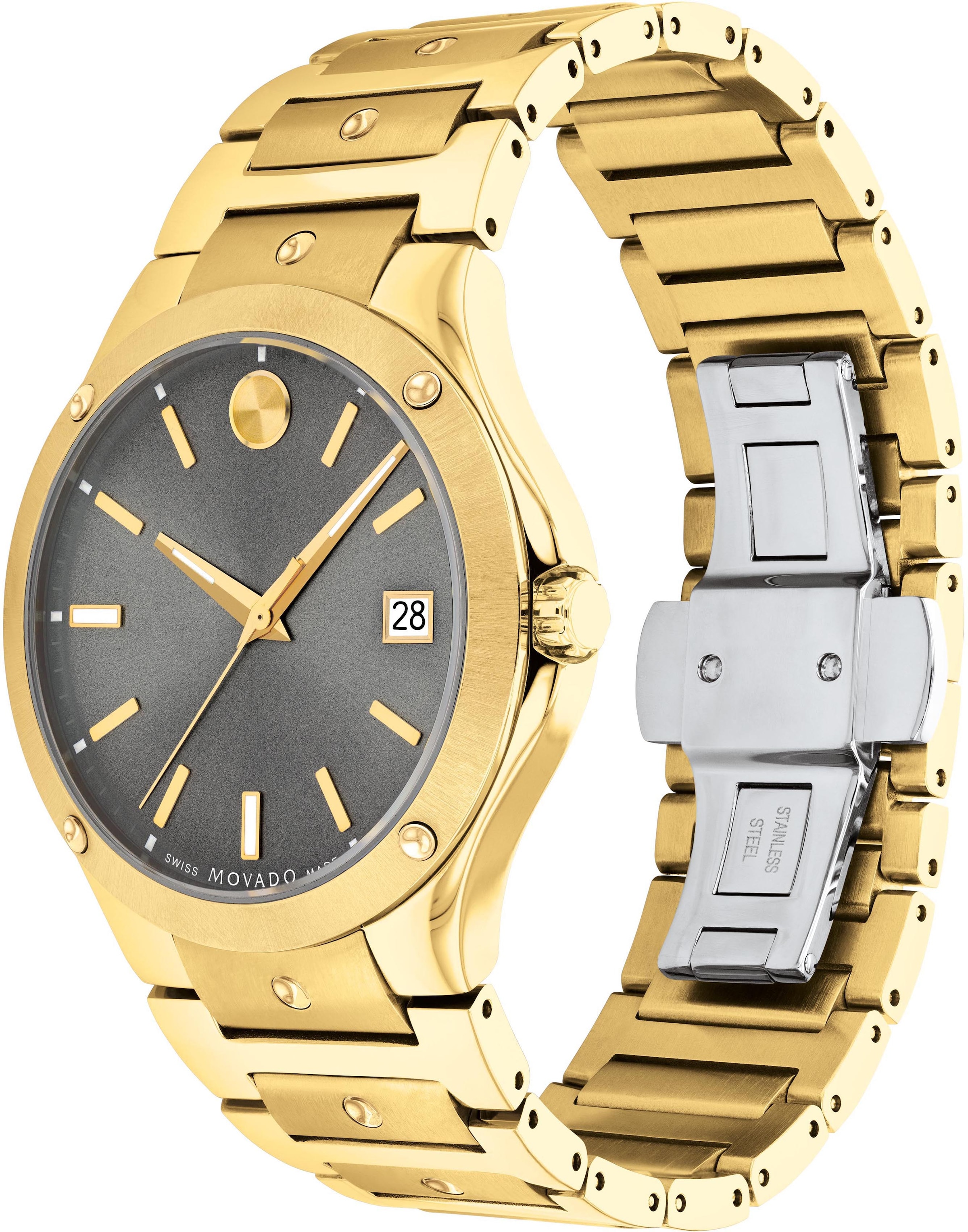 MOVADO Schweizer Uhr »SE Quarz, 0607707«, Quarzuhr, Armbanduhr, Herrenuhr, Damenuhr, Swiss Made,Saphirglas