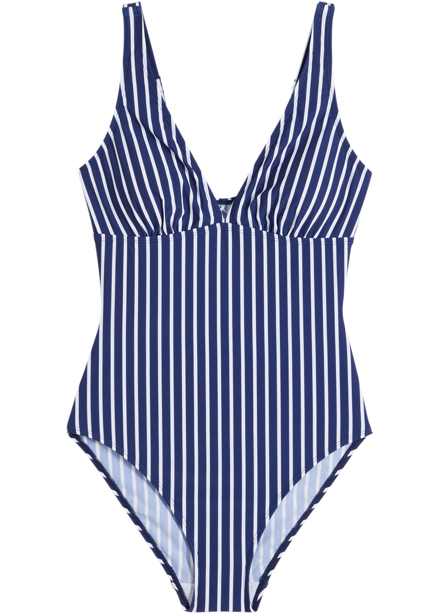 bonprix Badeanzug »Medium Shape-Badeanzug mit tiefem Ausschnitt« mit Medium Shape-Passform, formgebendes Material, sportlicher Stil