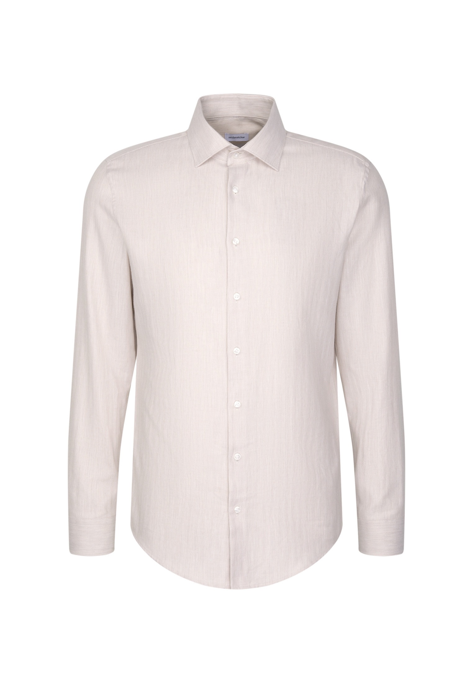 seidensticker Flanellhemd »Schwarze Rose« Shaped 1/1 Kentkragen Fischgrat