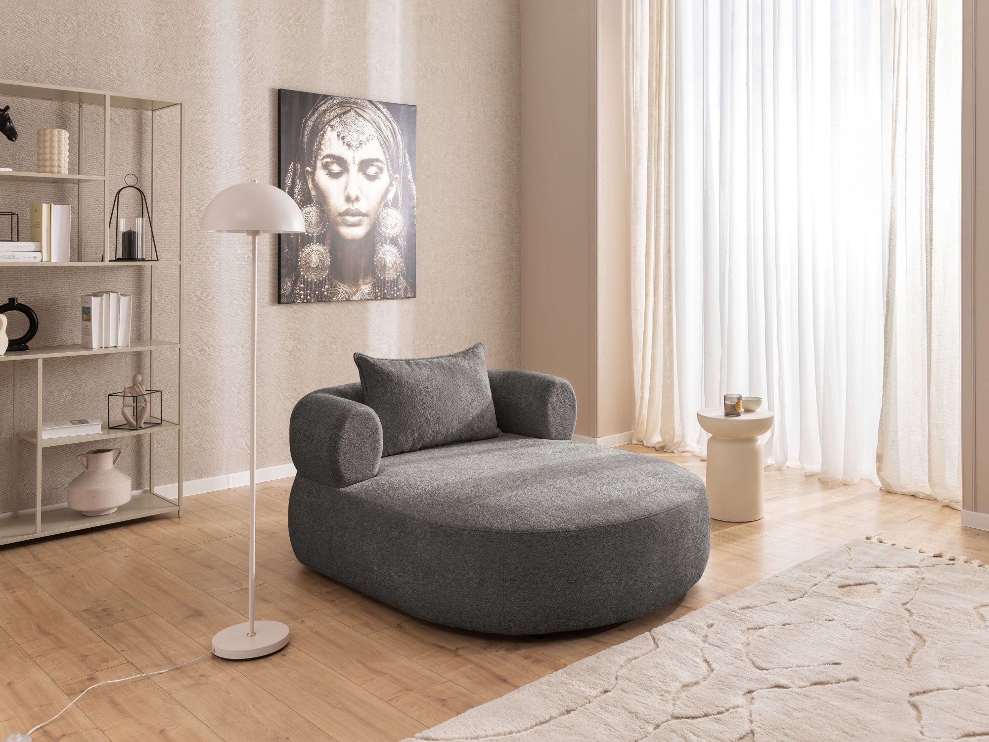 Home affaire XXL-Sessel »LUSSAC Loveseat extra tief, große Sitzfläche, Maße B/T/H: 123/158/78cm« hoher Sitzkomfort und modernes Design, Sofa ohne Bettfunktion