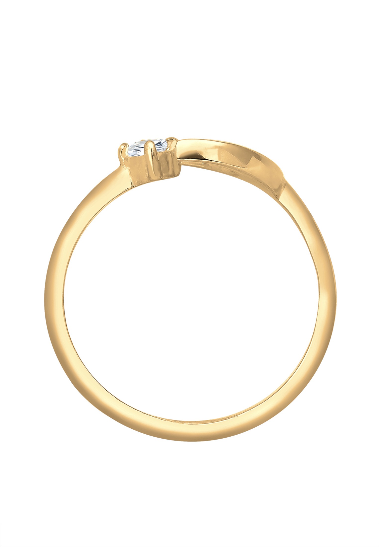 Elli Silberring »Ring Halbmond Zirkonia Weiß 925 Sterling Silber«