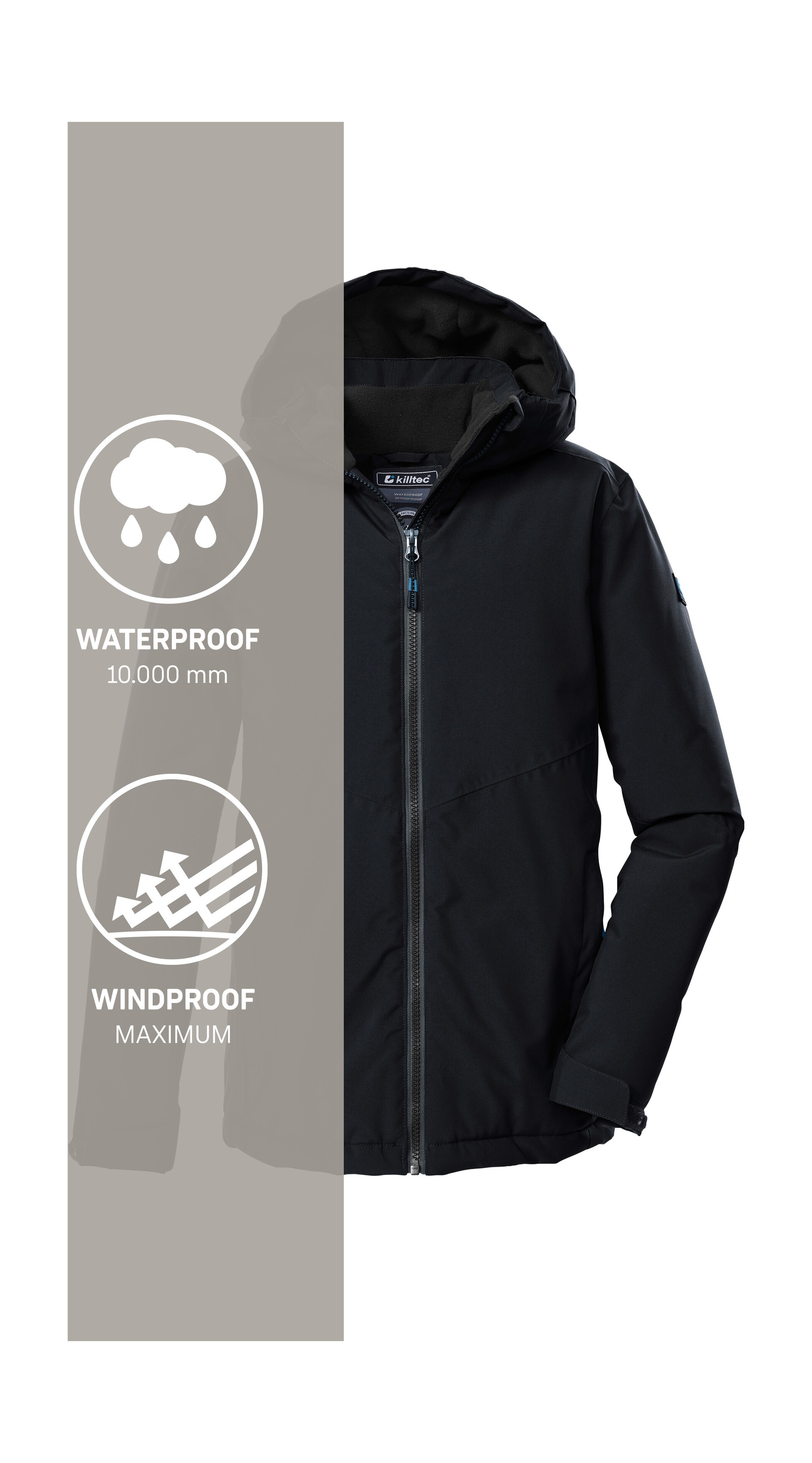 Killtec Funktionsjacke »KOW 221 BYS JCKT«, Wind- und wasserdichte Kinderjacke mit verstellbarer Kapuze