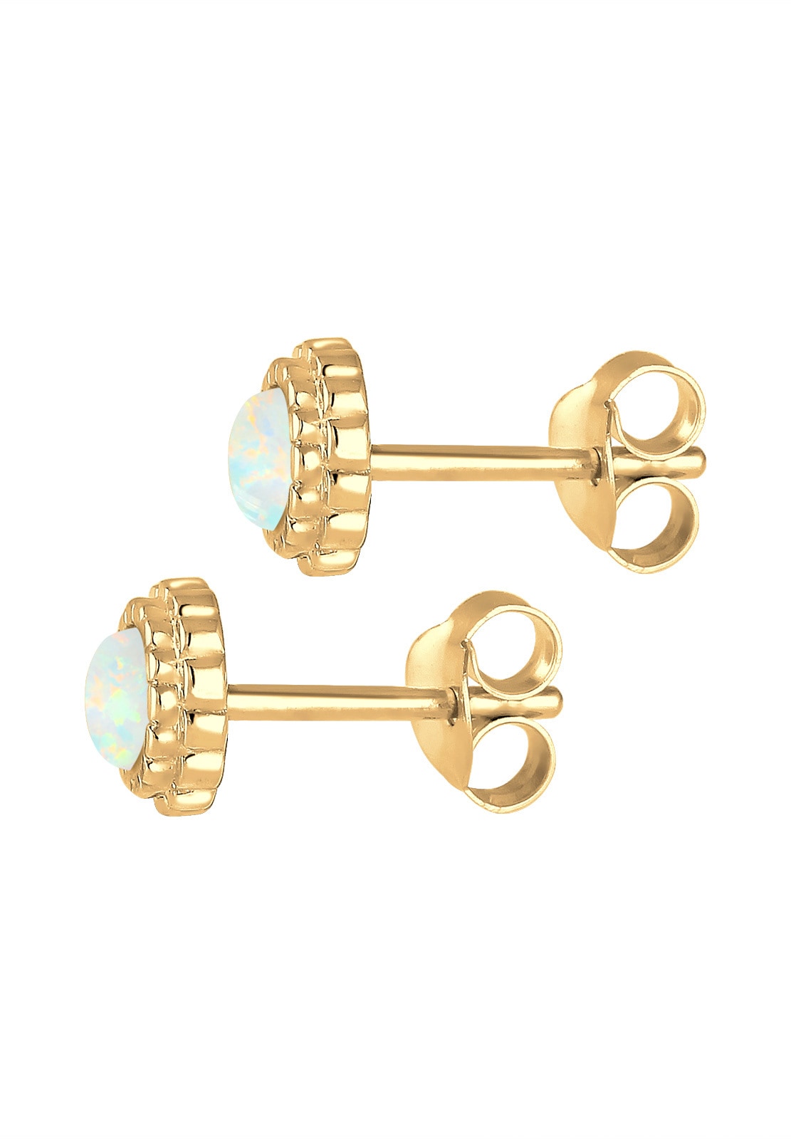 Elli Paar Ohrstecker »Ohrringe Geo Kreis Vintage Opal Blüte 925 Sterling Silber«