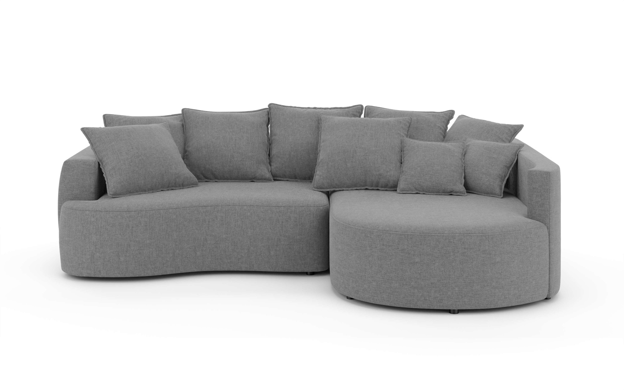 INOSIGN Ecksofa »Kahekili, Schlafsofa mit Bettkasten, Maße B/T/H: 255/181/90/ cm«, L-Form mit Wellenunterfederung, 7 Rückenkissen und 2 Zierkissen