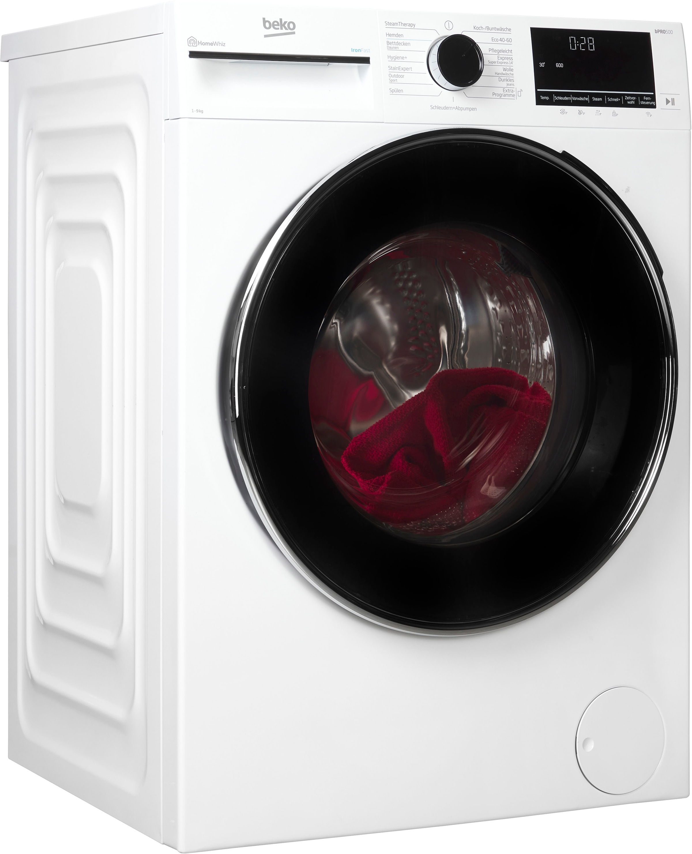 BEKO Waschmaschine »B5WF69410W 7100083800«, 9 kg, 1400 U/min, Vollelektronik, AddXtra, SteamCure, HomeWhiz