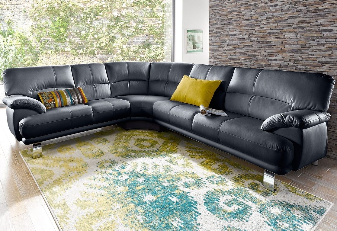 TRENDMANUFAKTUR Ecksofa »Cecilia in italienischem Design, modern und komfortabel, L-Form«, bequeme Armlehnen, mit langem Schenkel