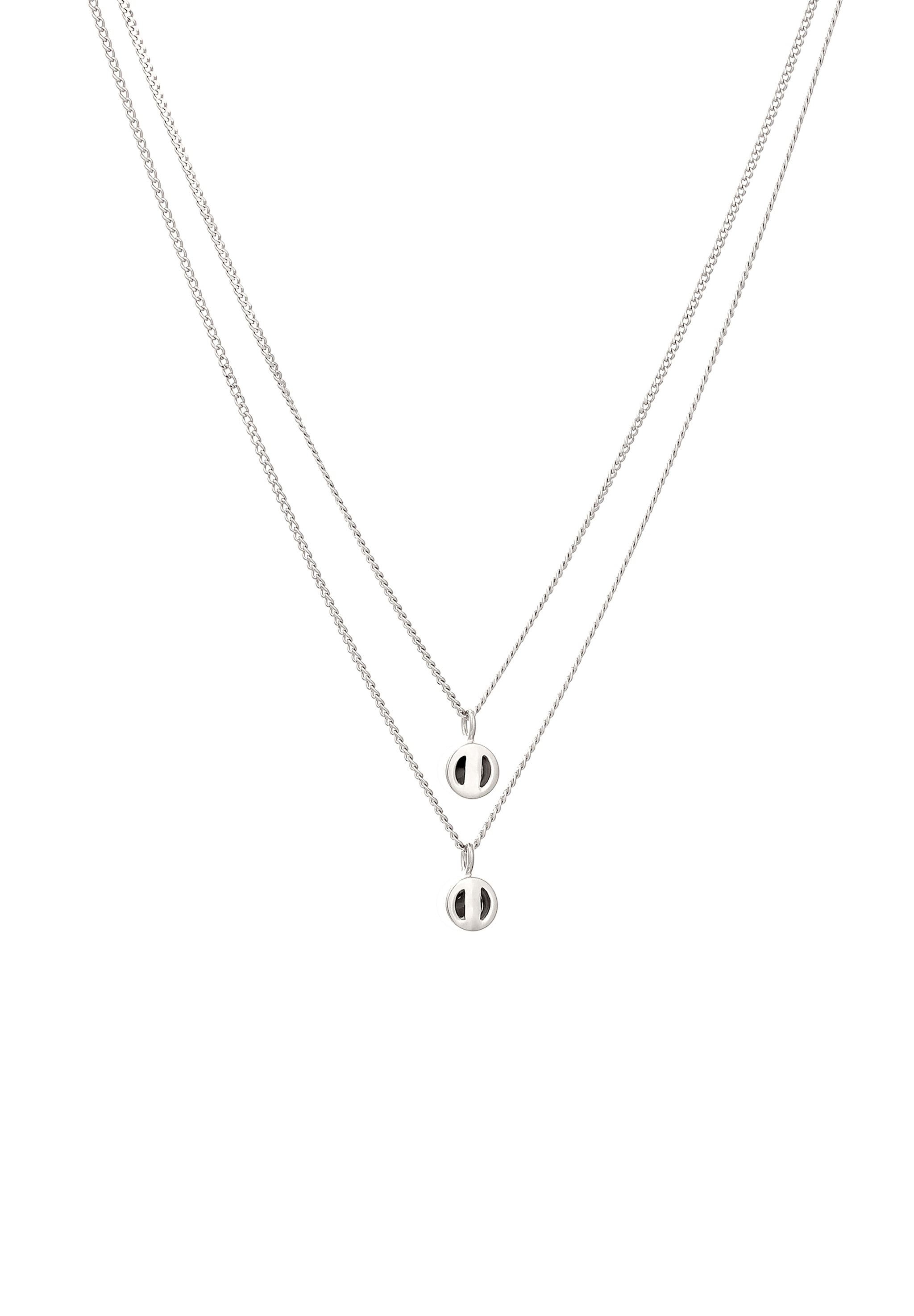 Elli Silberkette »Halskette Layer Glas Kristalle Grün 925 Sterling Silber«