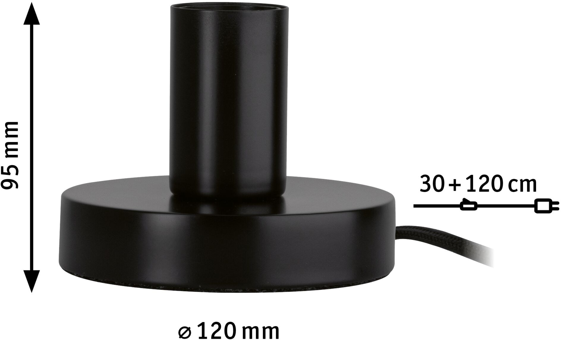 Paulmann Tischleuchte »Haldor«, 1 flammig, Leuchtmittel E27 | ohne Leuchtmittel, E27, max. 1x60W E27, Schwarz, 230V, Metall