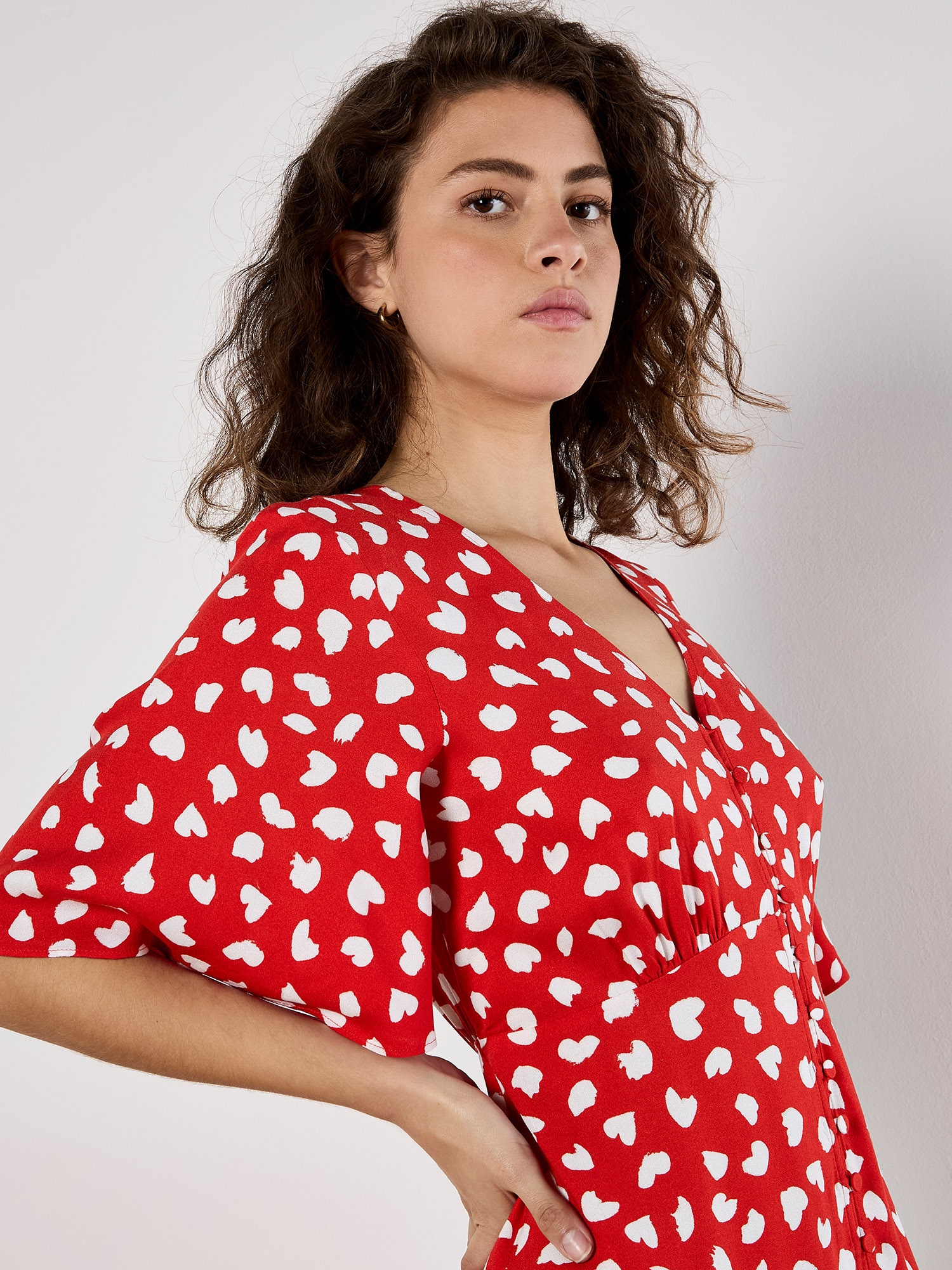 Apricot Babydollkleid »Minikleid« mit Flügelarmen