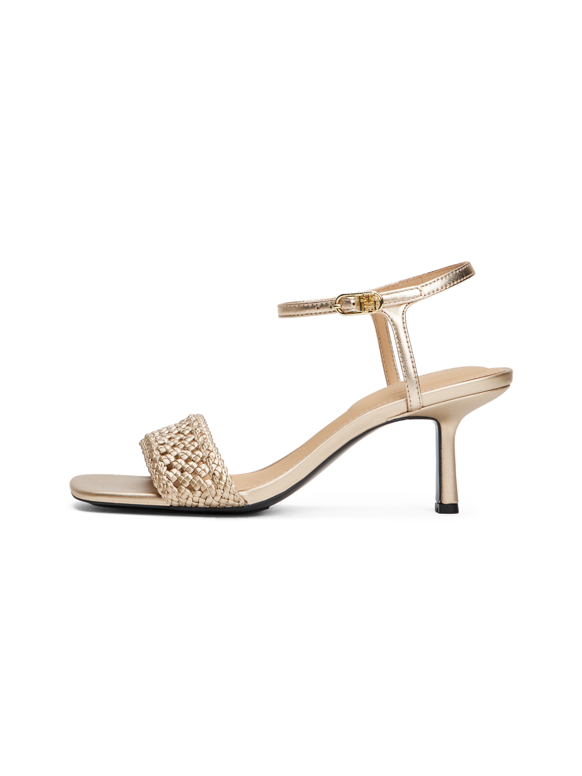 Tommy Hilfiger Sandalette »METALLIC LTHR KITTEN SANDAL«, Stilettoabsatz, Festtagsschuh, Abendschuh mit Bandage in Flechtoptik