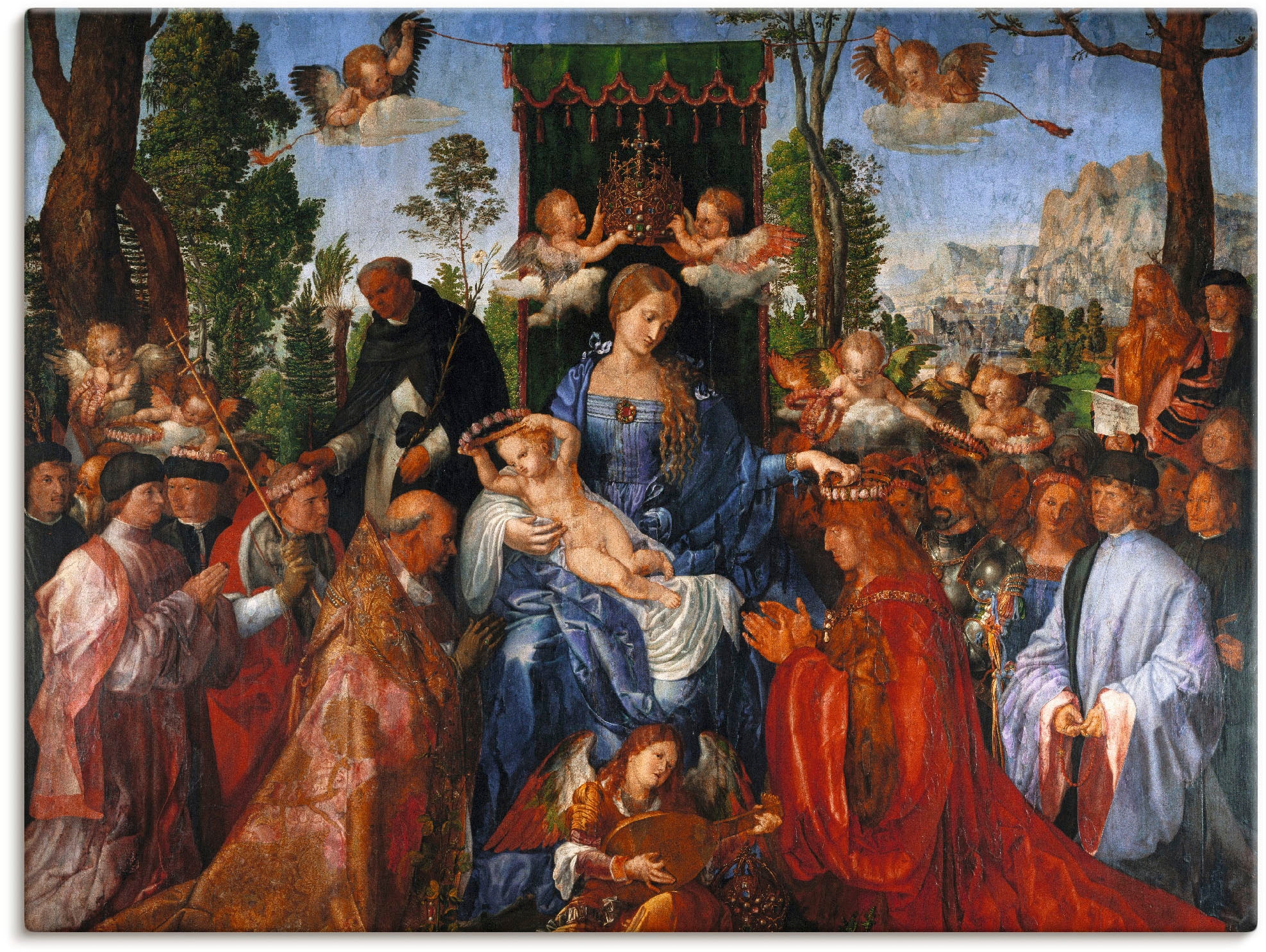 Artland Wandbild »Das Rosenkranzfest. 1506«, Gruppen & Familien, (1 St.), in vielen Größen & Produktarten -Leinwandbild, Poster, Wandaufkleber / Wandtattoo auch für Badezimmer geeignet